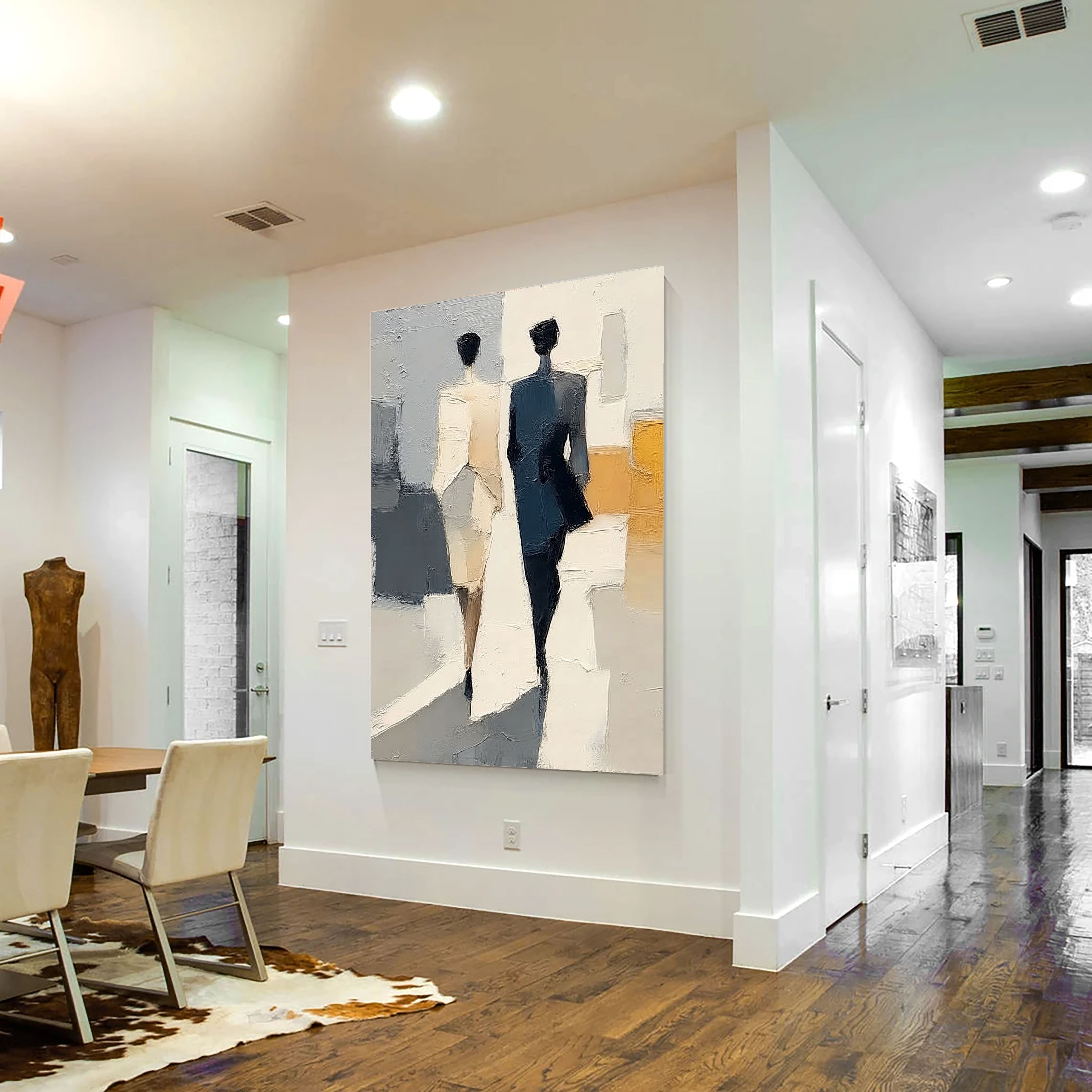 Silhouetted Figures Stroll | Urban Hues