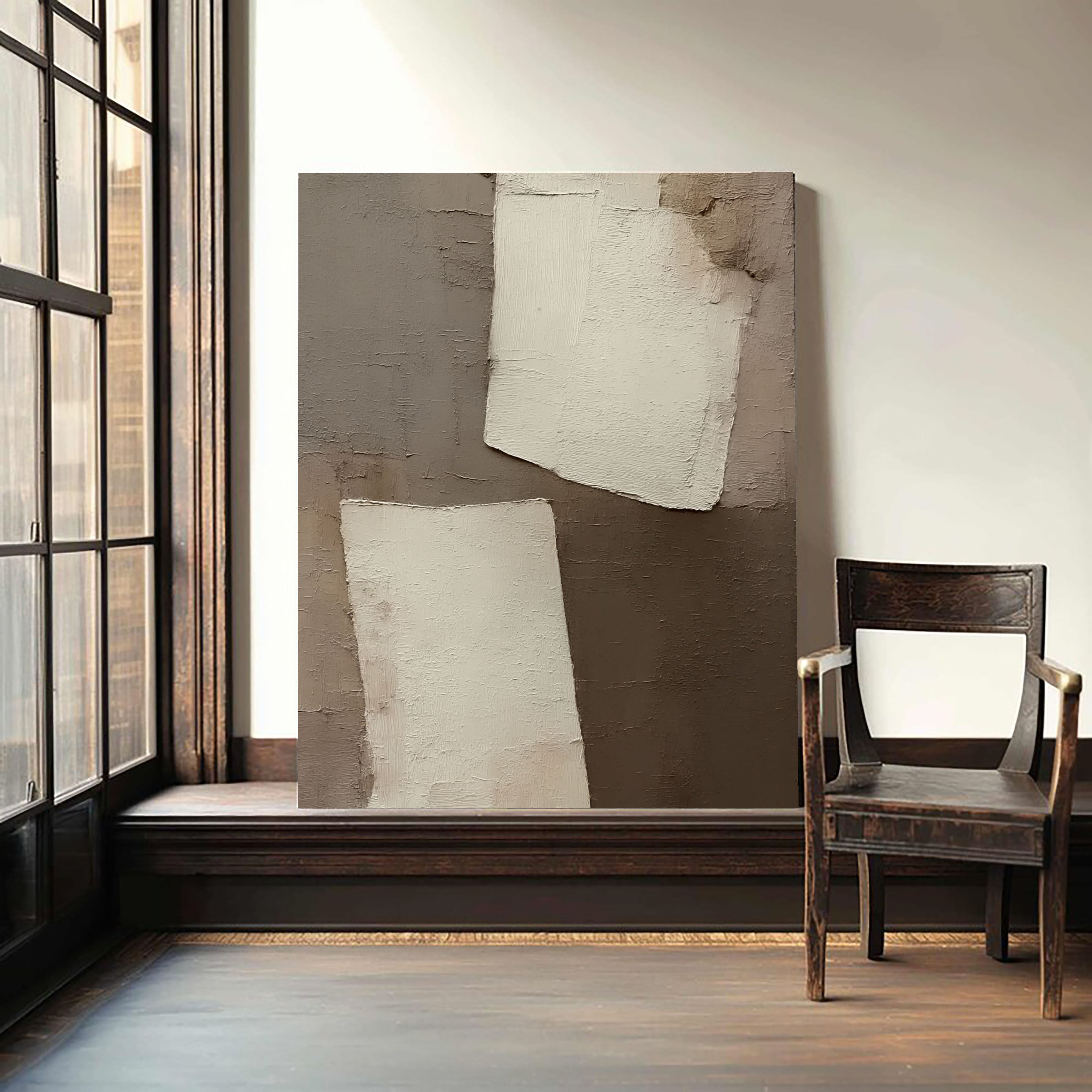 Textured Minimalist Blocks | Beige Gray