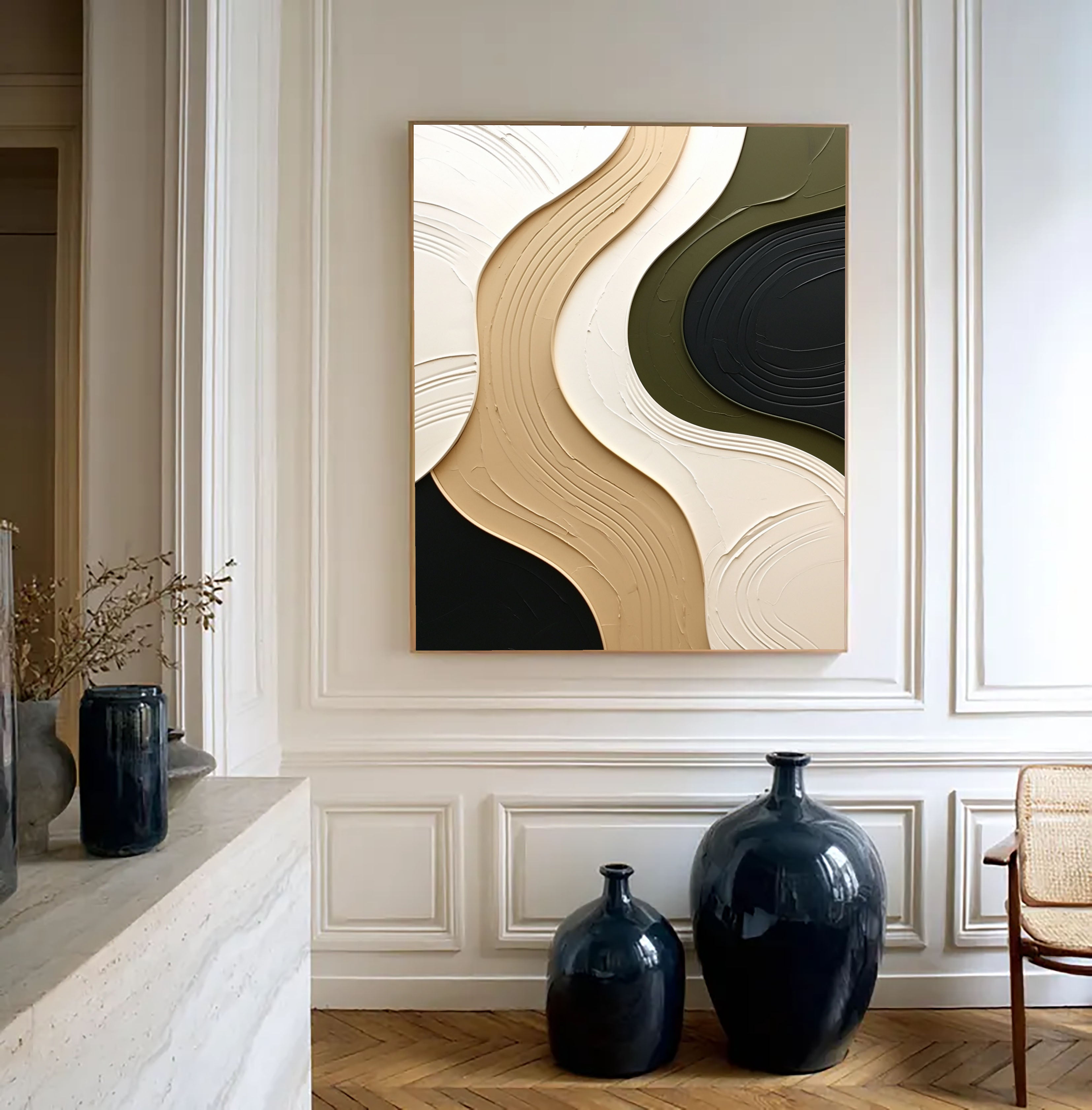 Textured Wave Harmony | Neutral Swirl