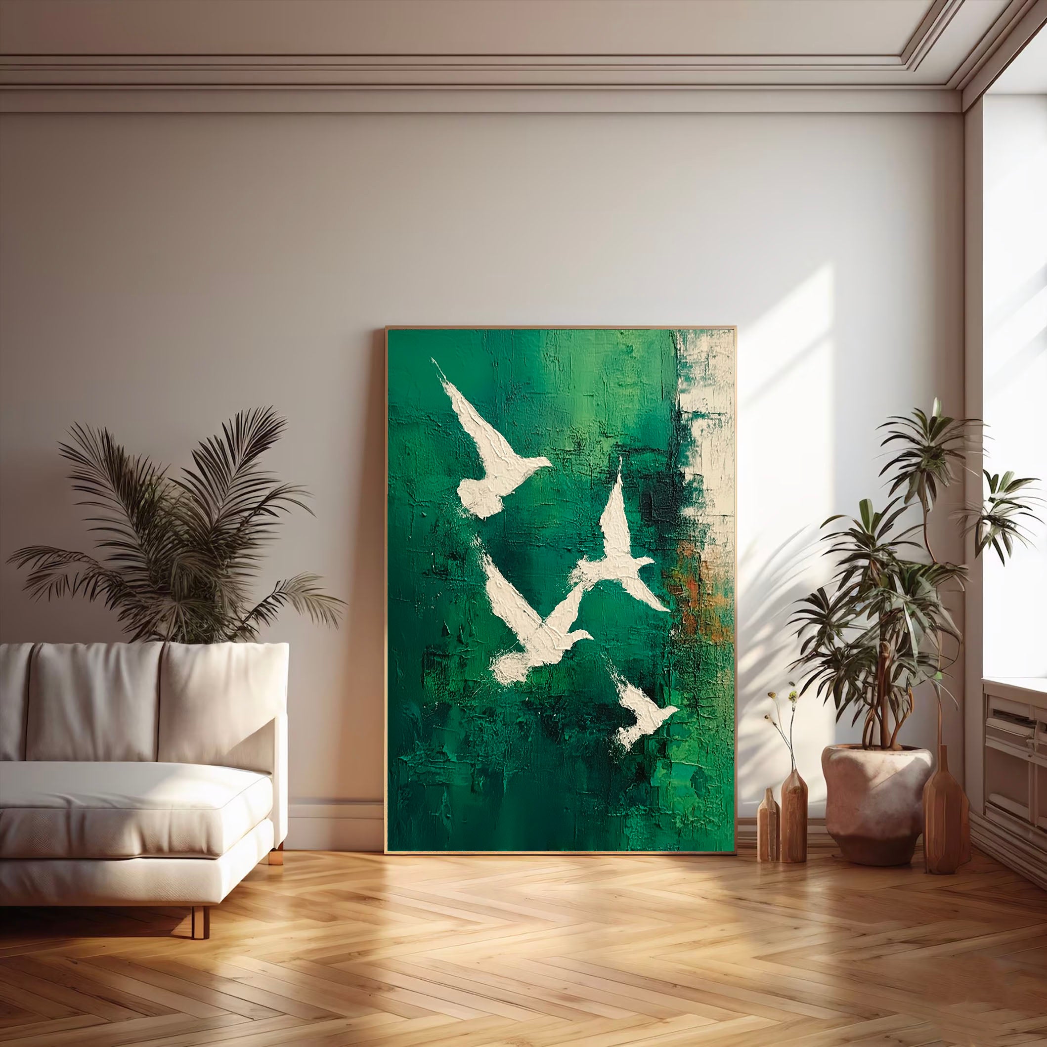Soaring White Wings | Emerald Sky