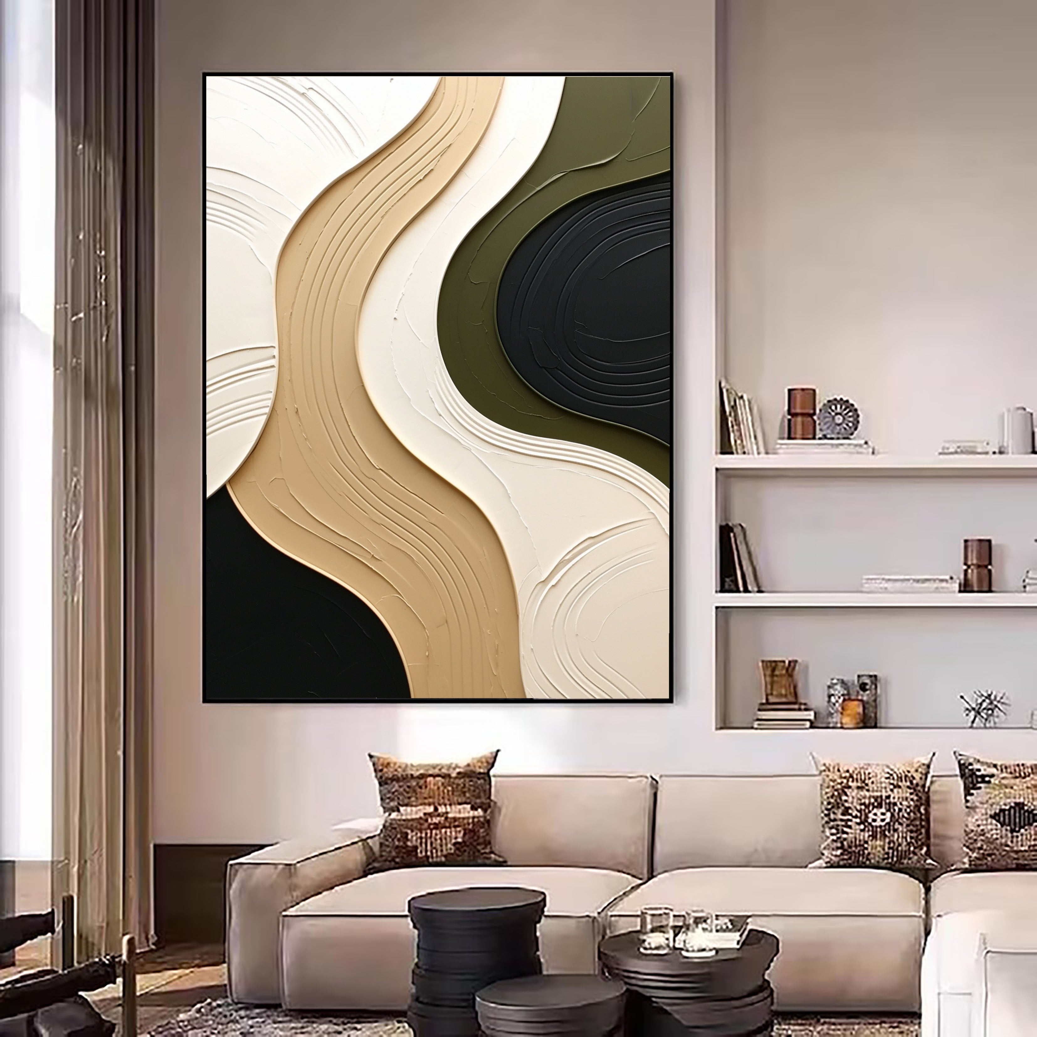 Textured Wave Harmony | Neutral Swirl