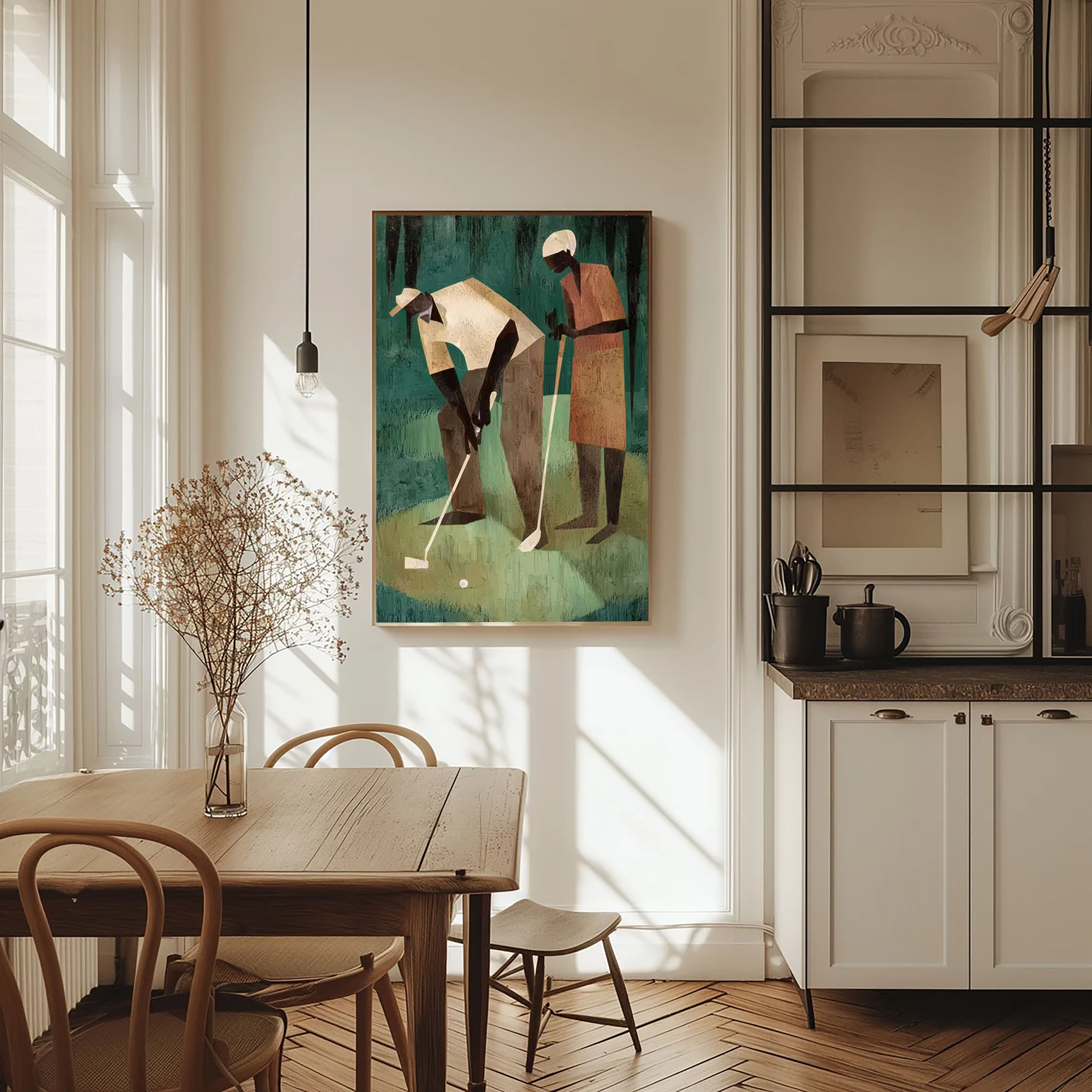 Geometric Golf Scene | Earth & Green