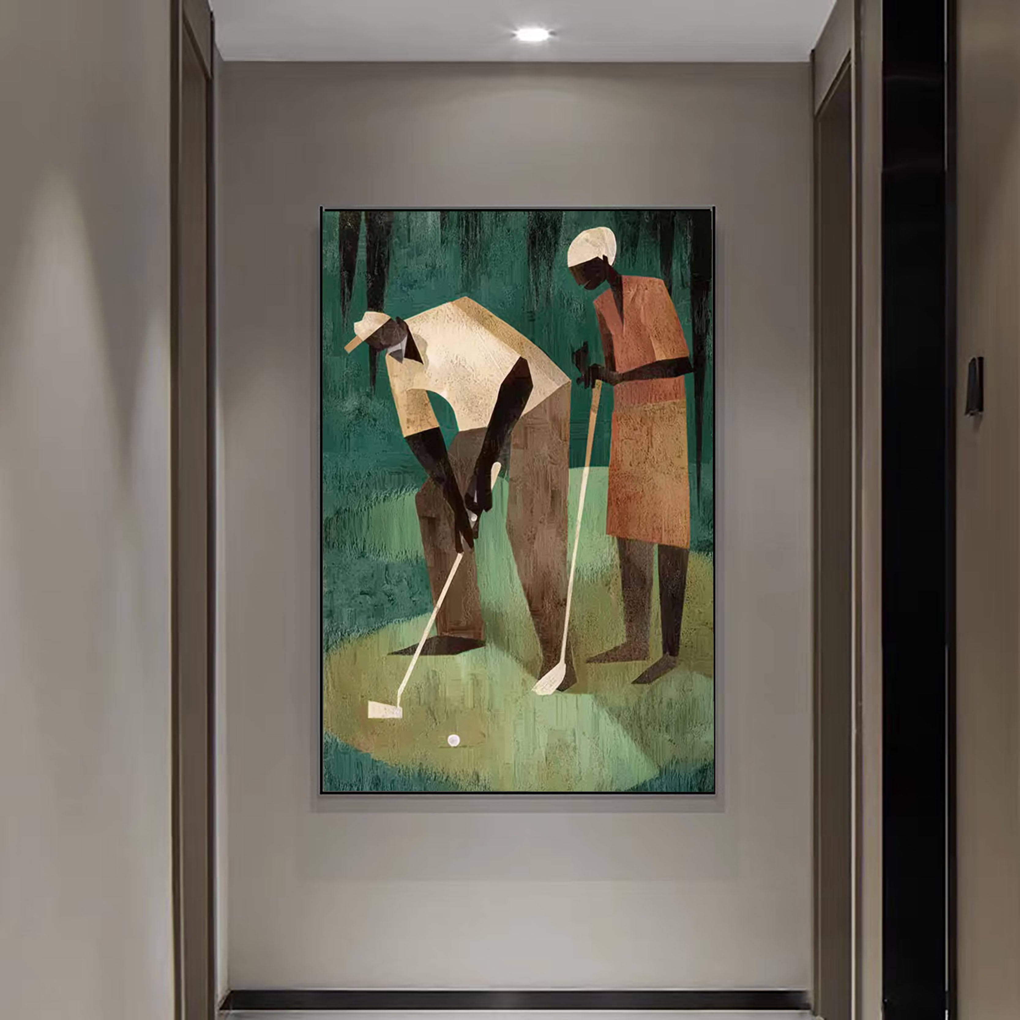 Geometric Golf Scene | Earth & Green