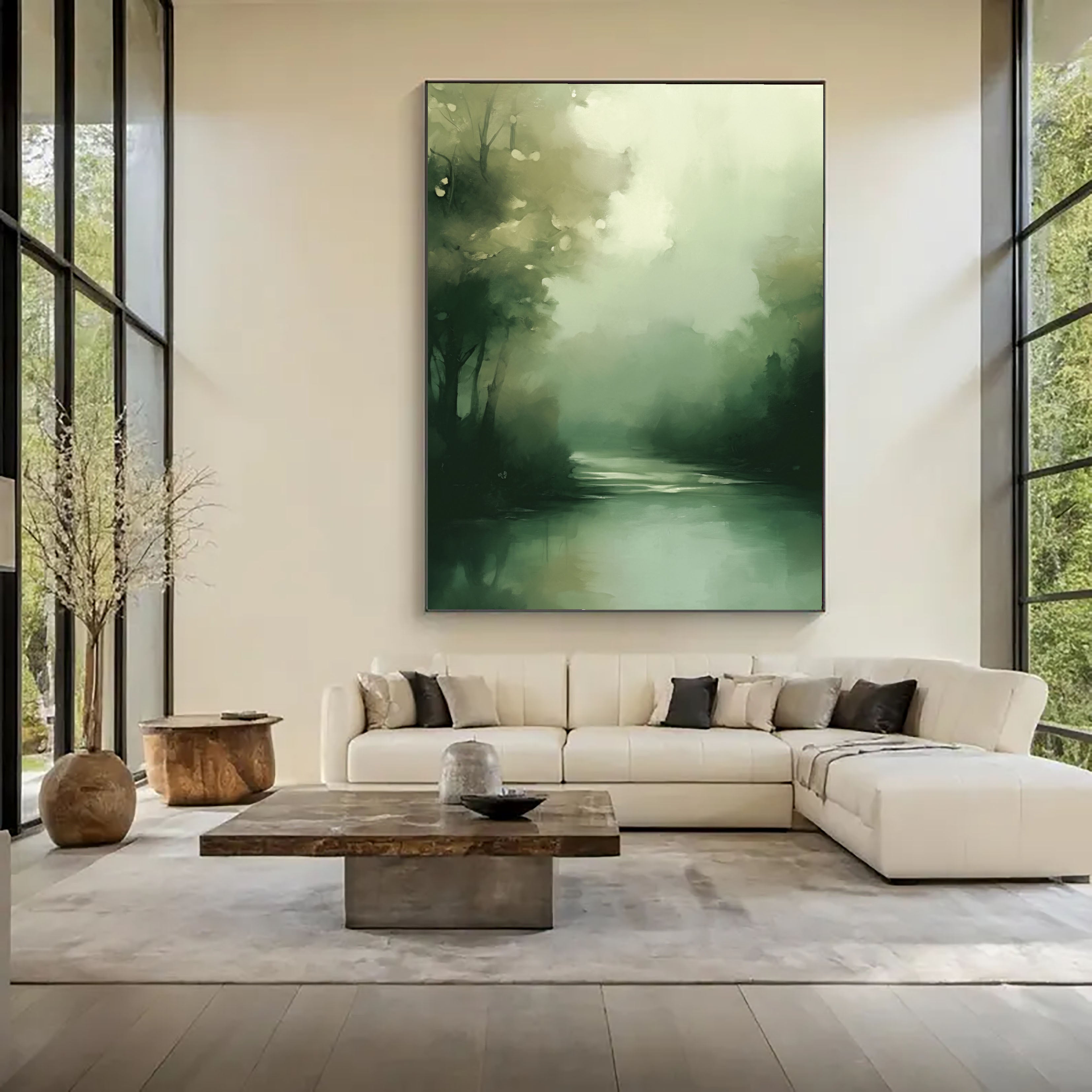 Textured Green Landscape | Misty Flow