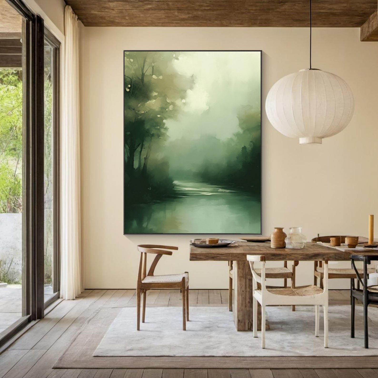 Textured Green Landscape | Misty Flow