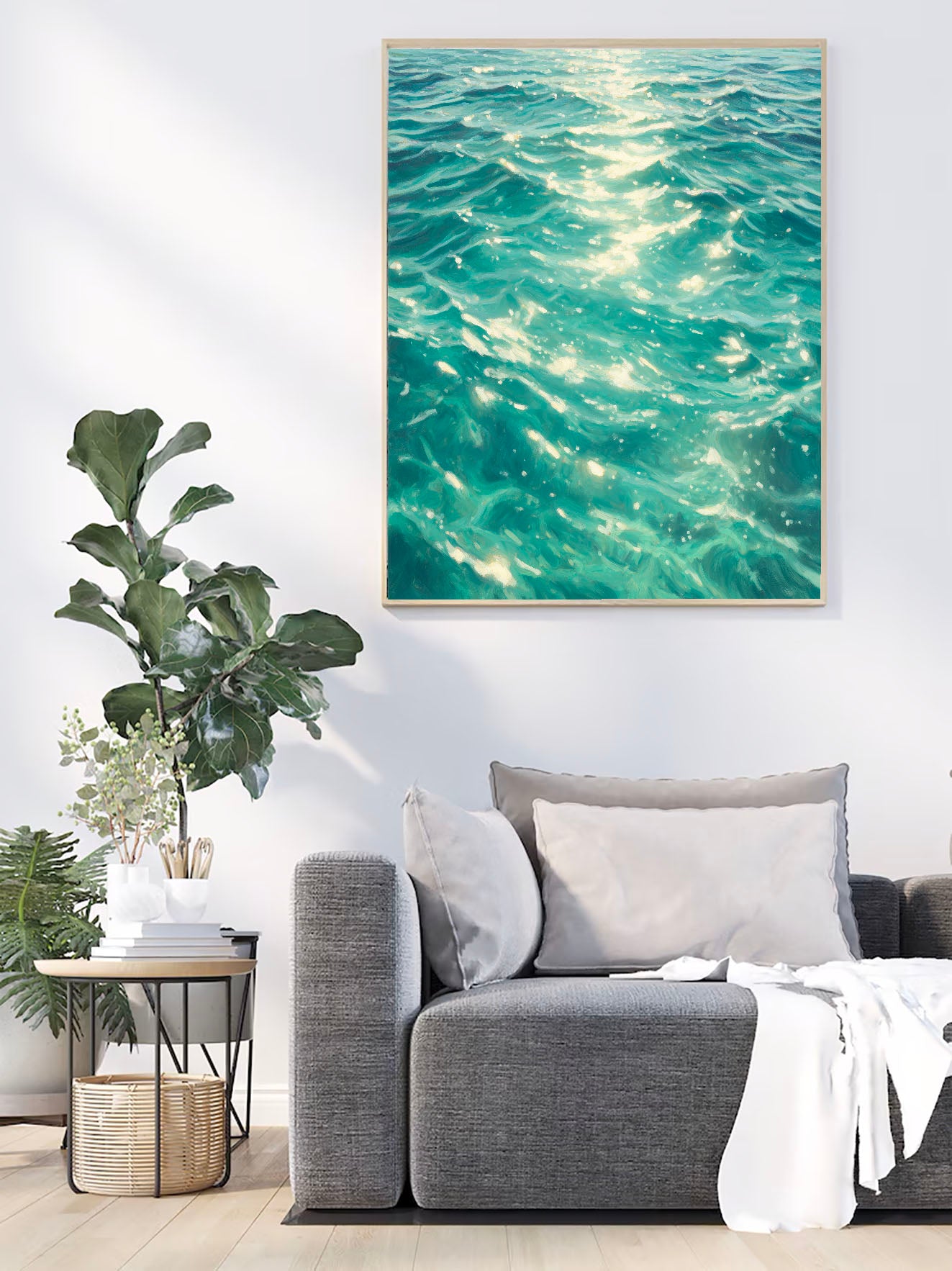 Textured Turquoise Ripples | Sunlit Gleams