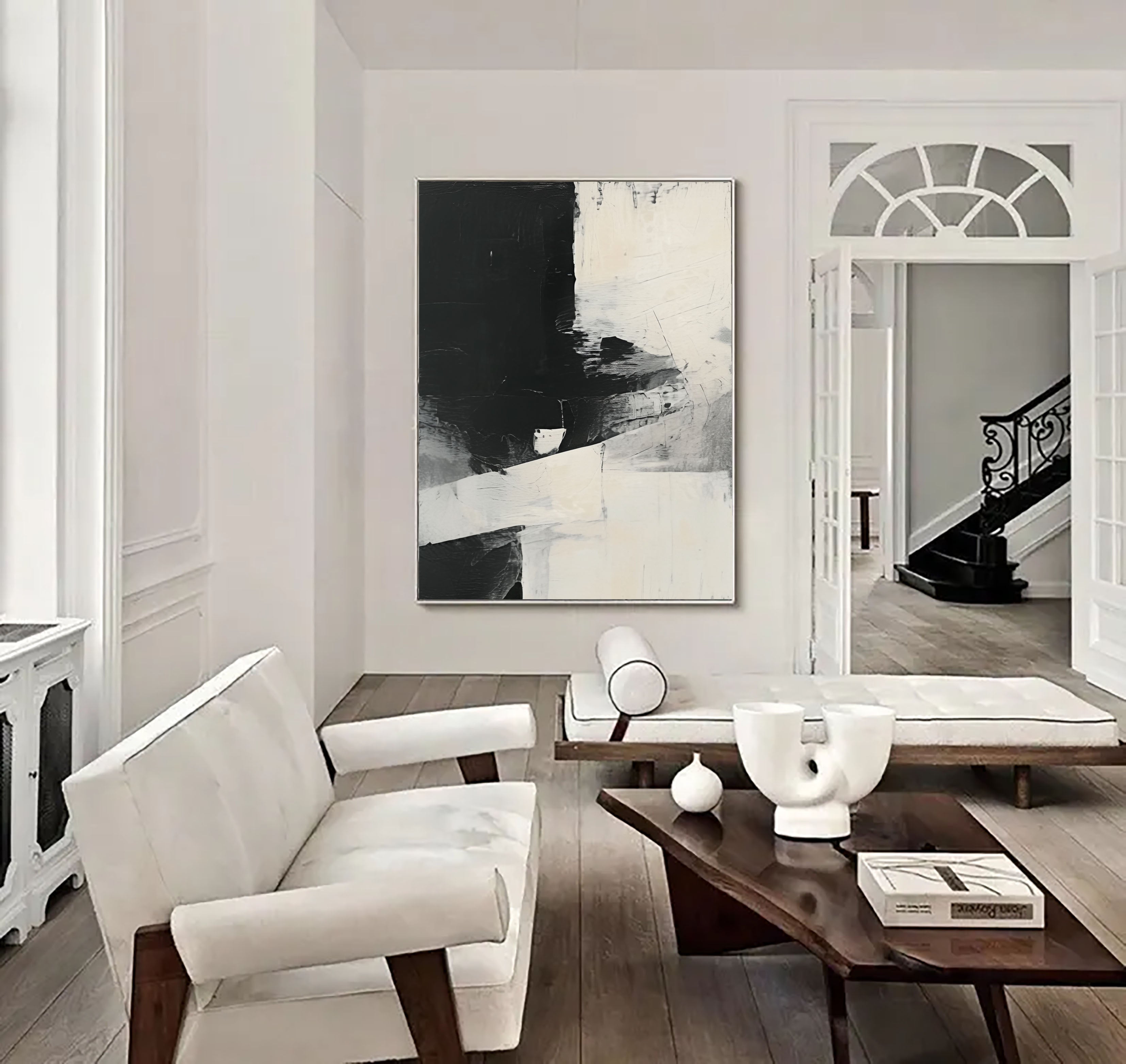 Textured Monochrome Blocks | Black Beige