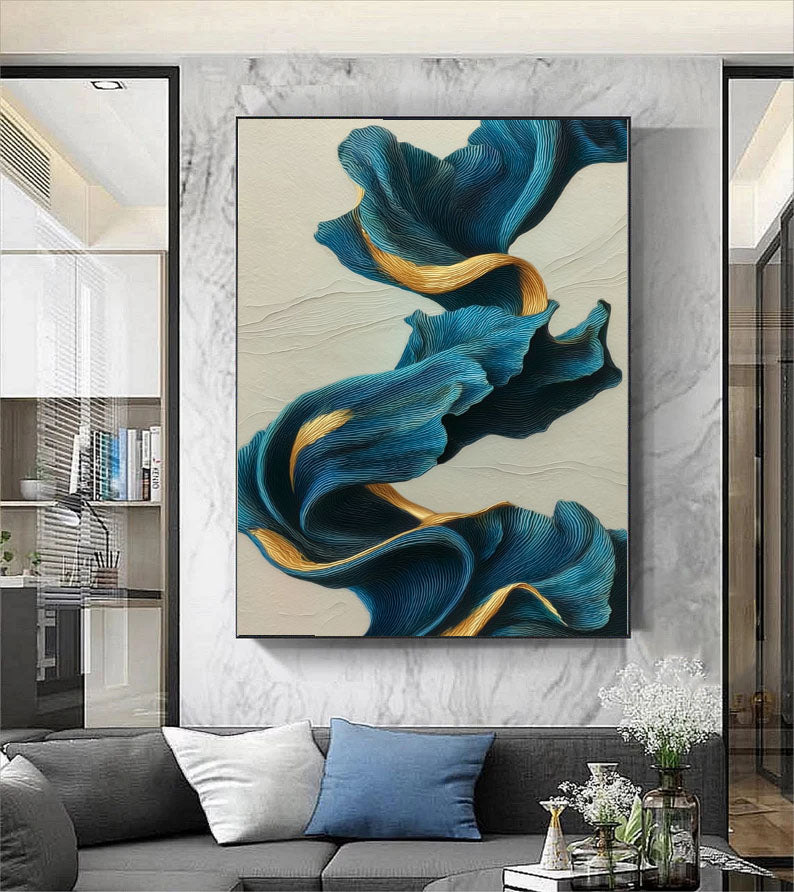 Fluid Silk Motion | Blue & Gold
