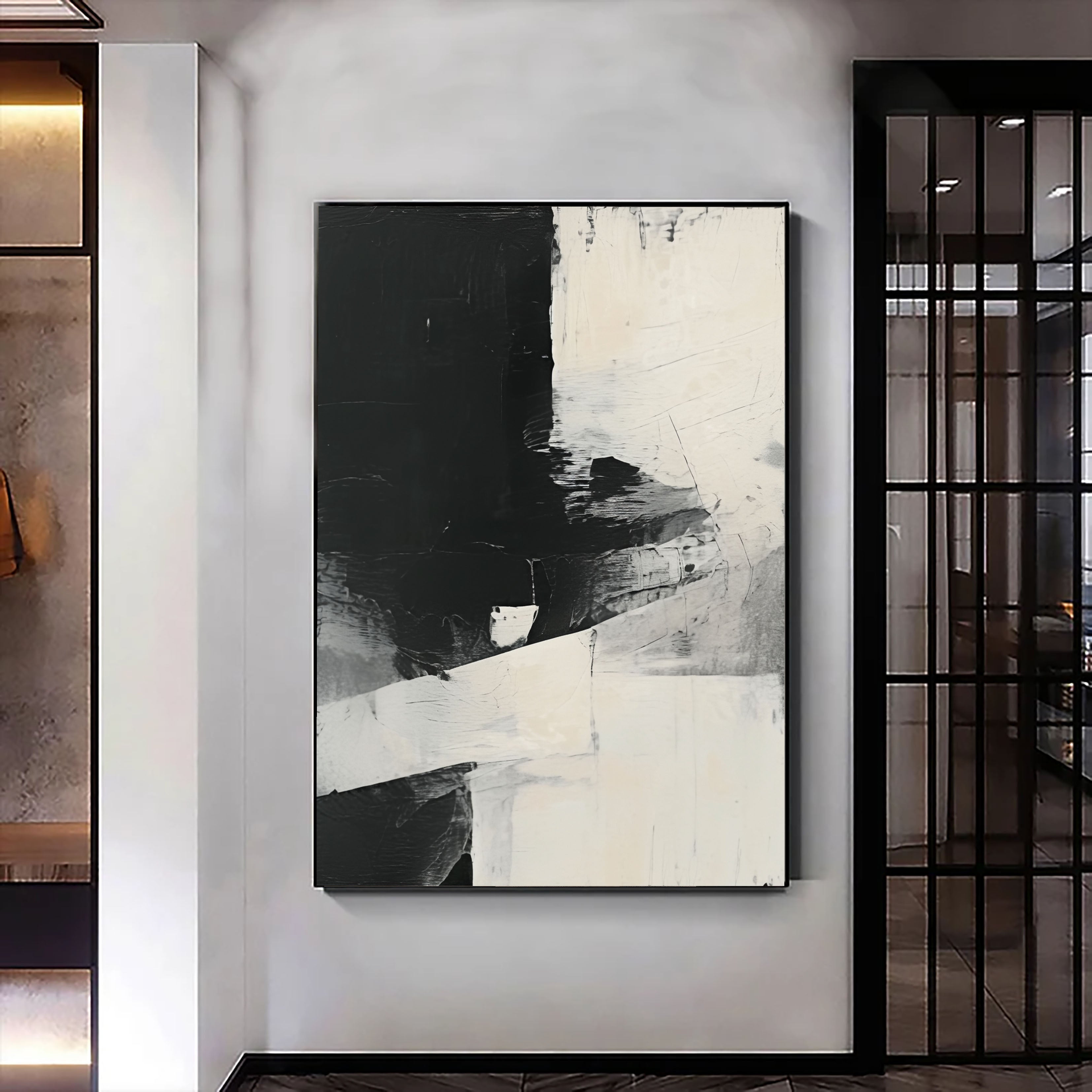 Textured Monochrome Blocks | Black Beige