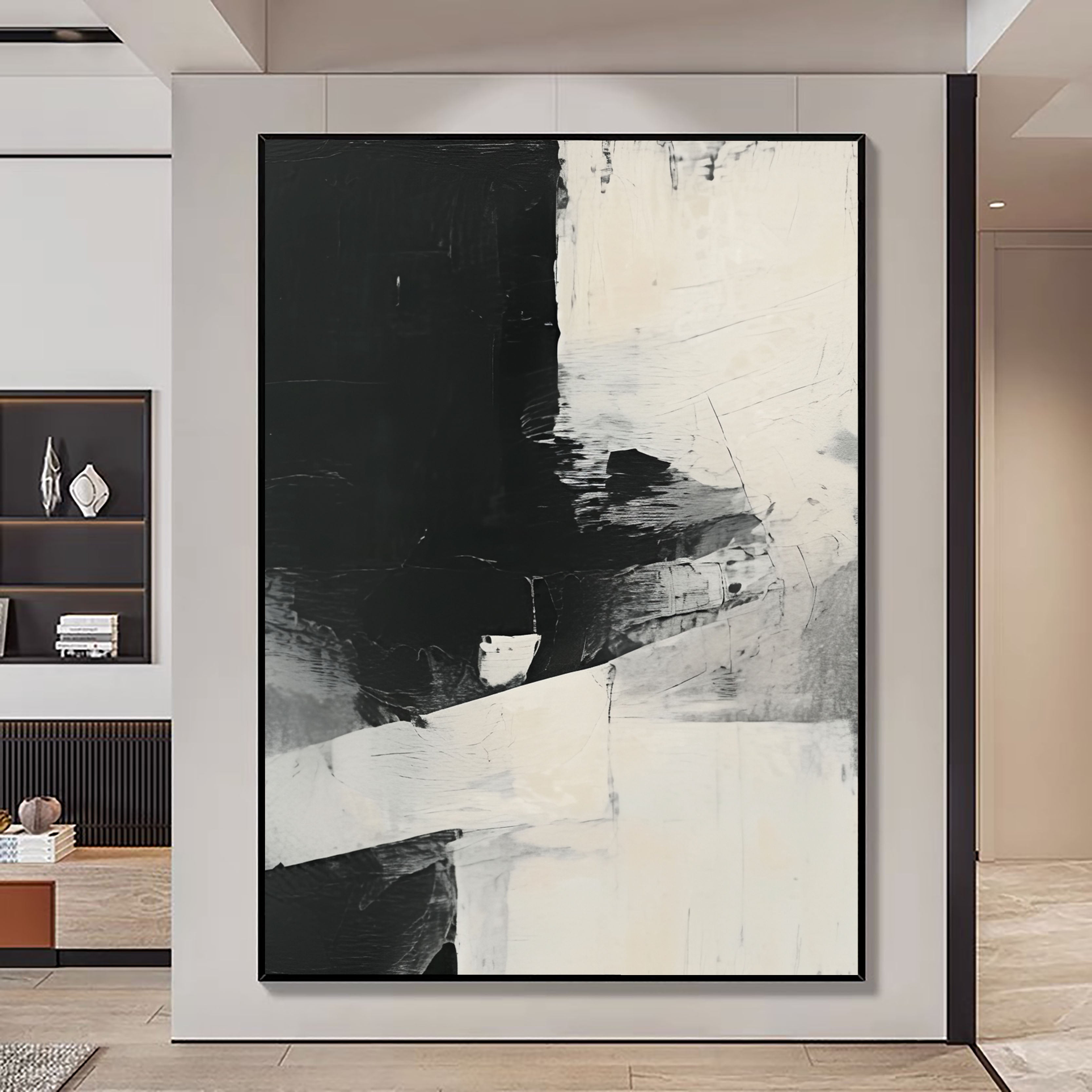 Textured Monochrome Blocks | Black Beige