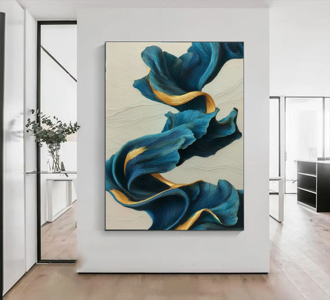 Fluid Silk Motion | Blue & Gold