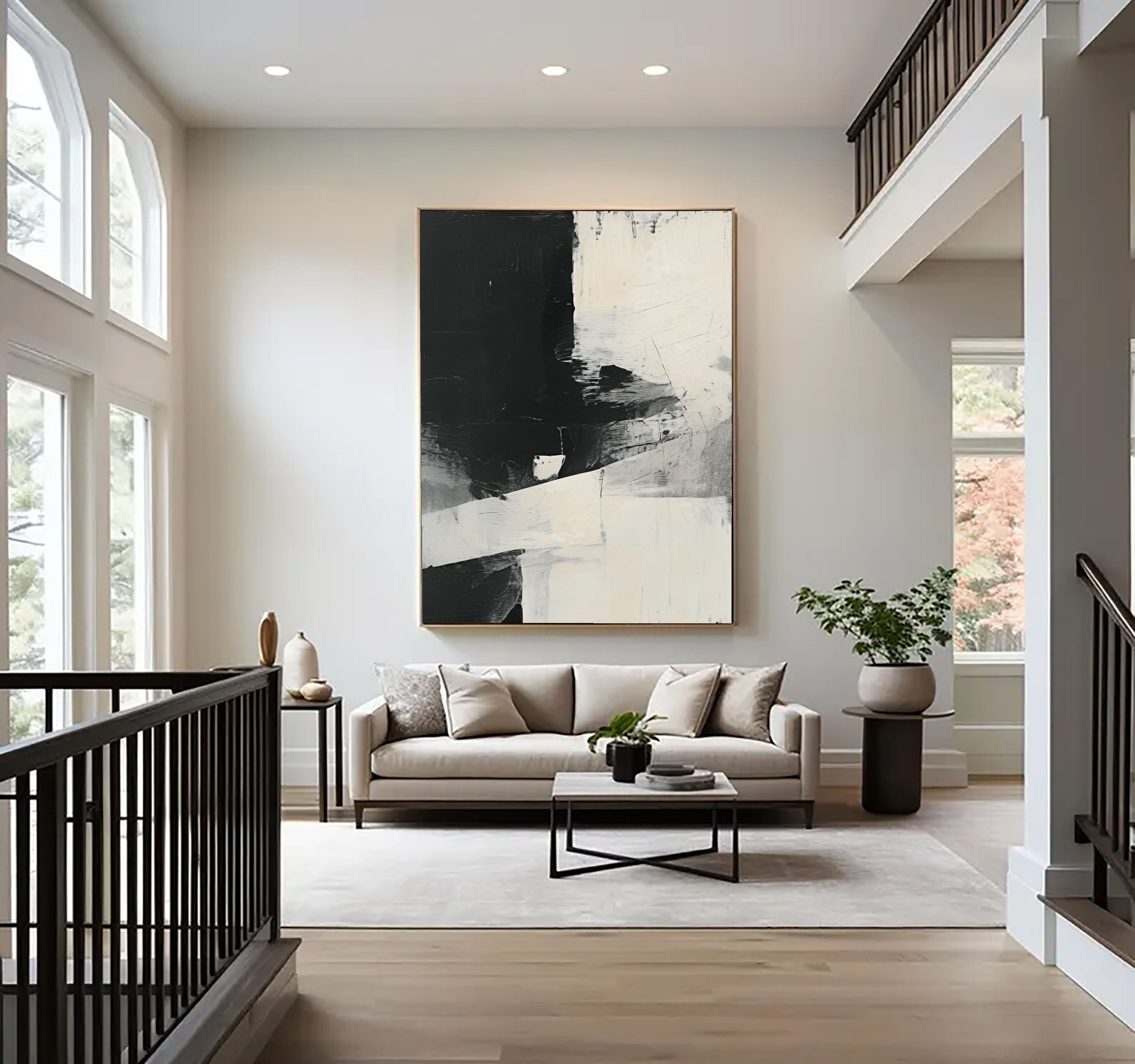 Textured Monochrome Blocks | Black Beige