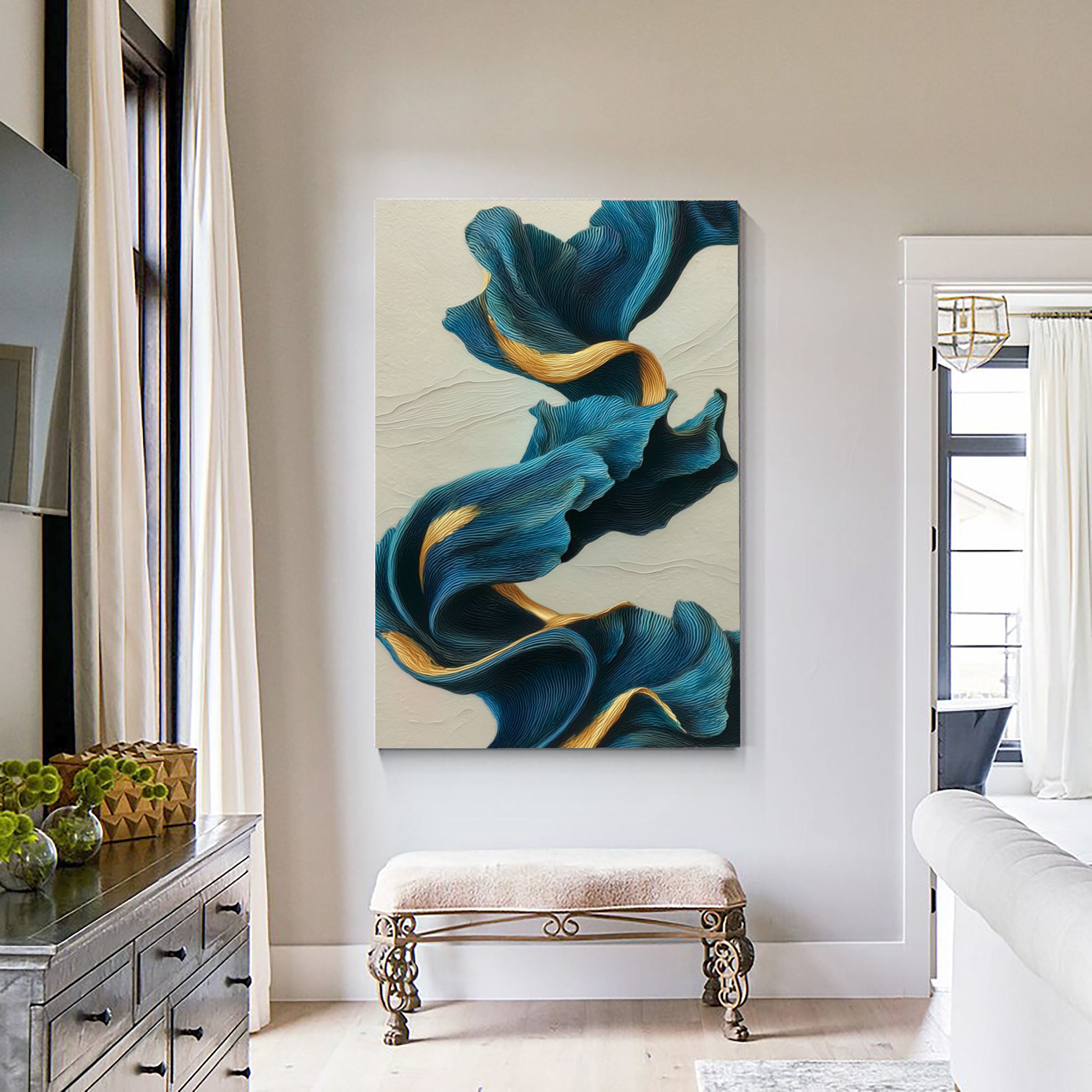 Fluid Silk Motion | Blue & Gold