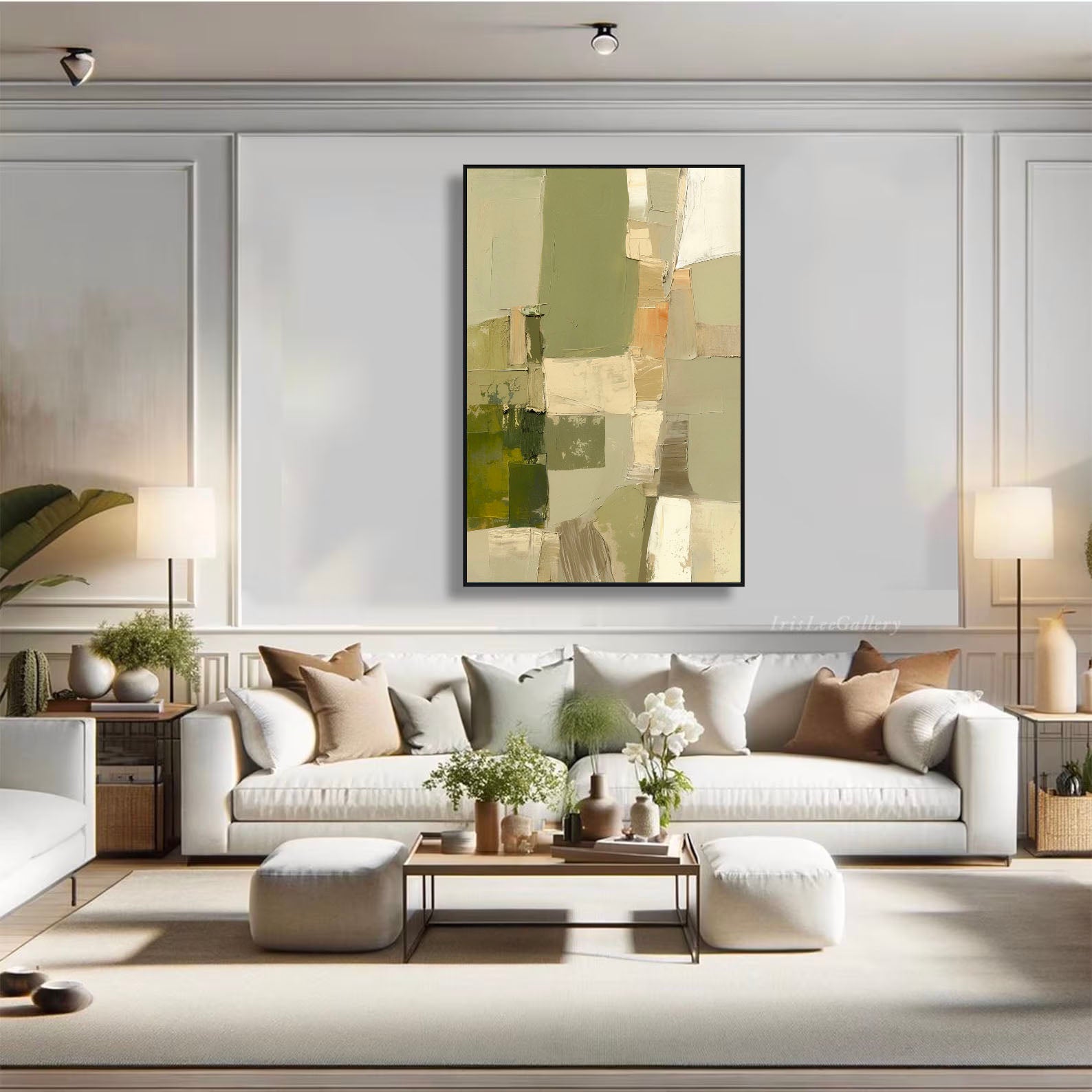 Textured Green Mosaic | Neutral Patch