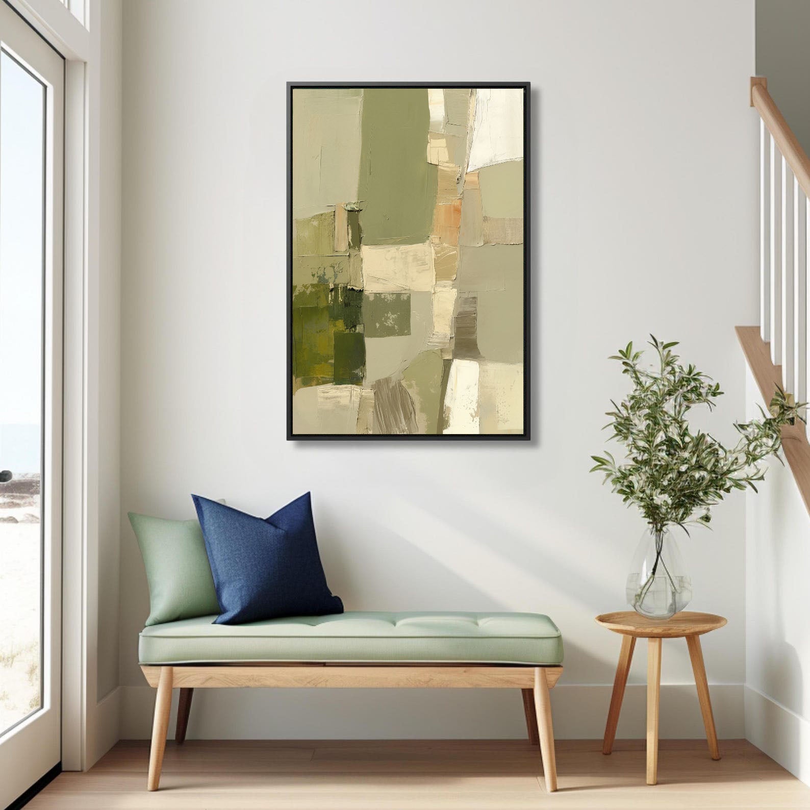 Textured Green Mosaic | Neutral Patch