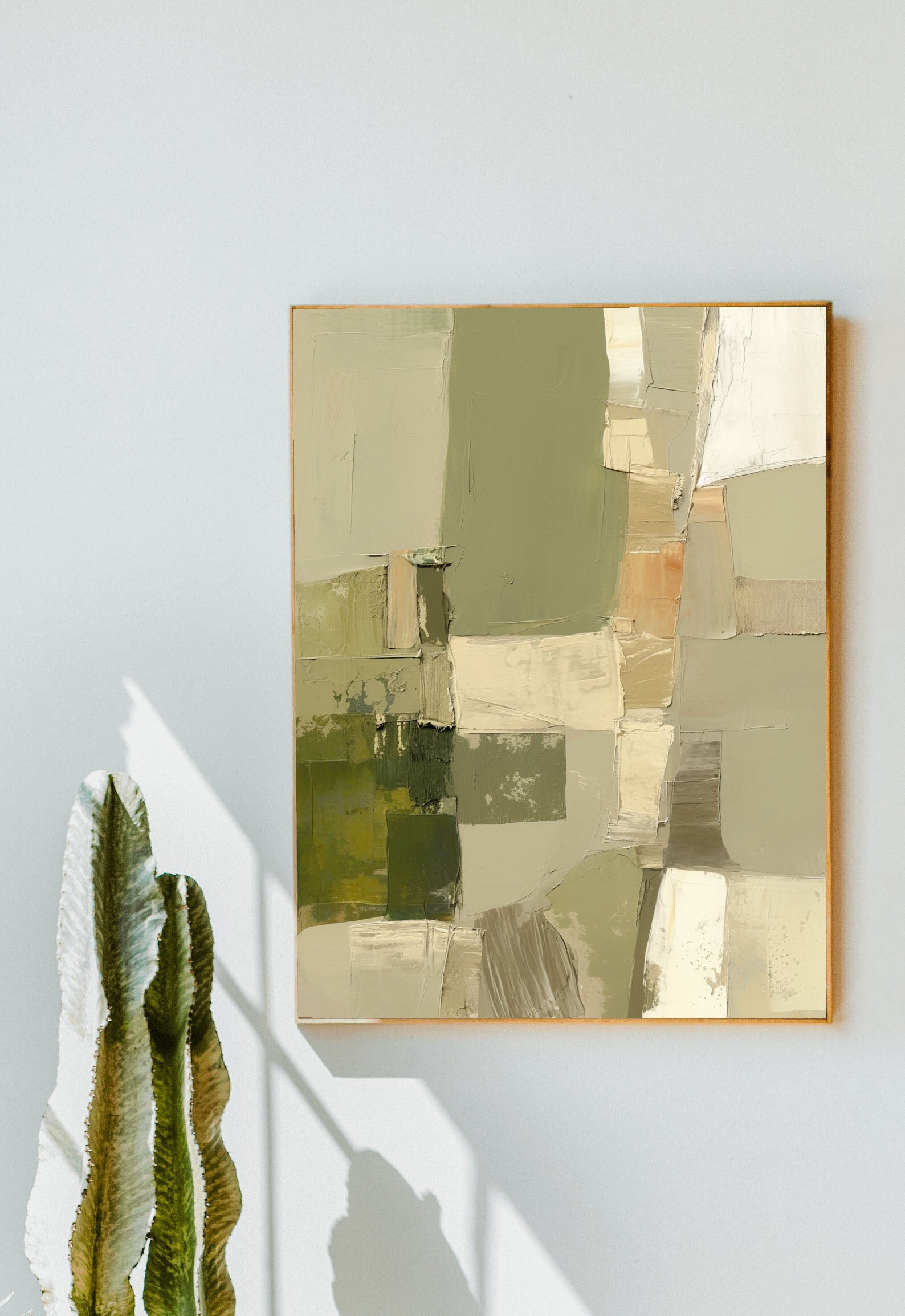 Textured Green Mosaic | Neutral Patch