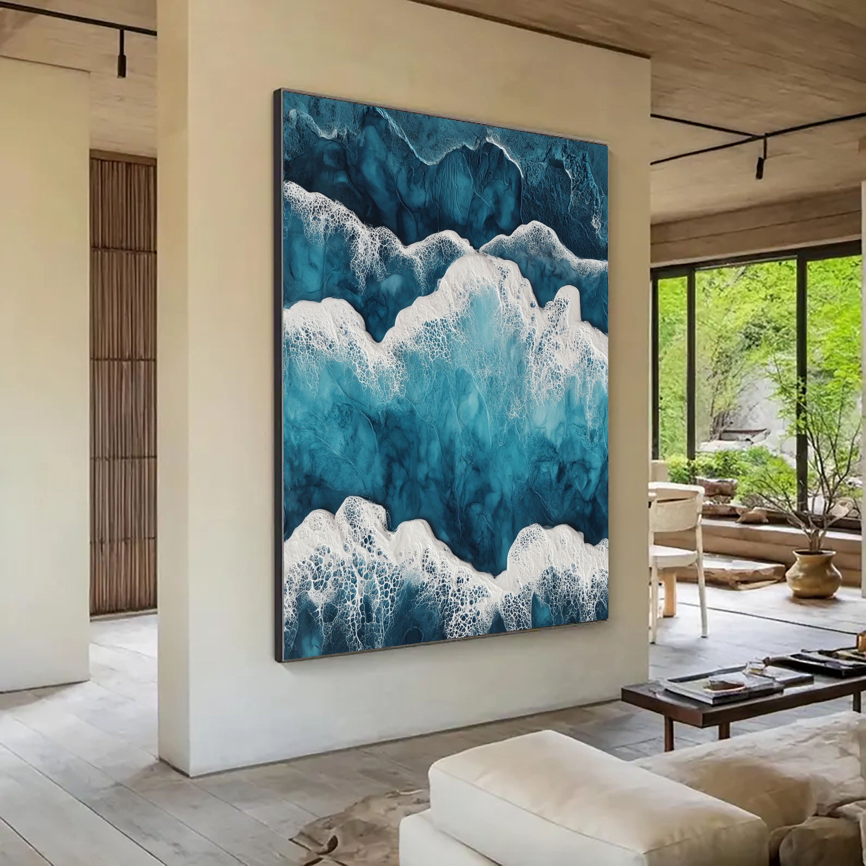 Textured Turquoise Swells | White Foam