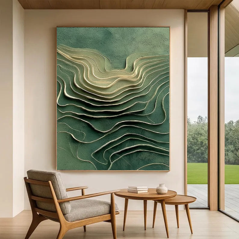 Layered Wave Serenity | Emerald Flow
