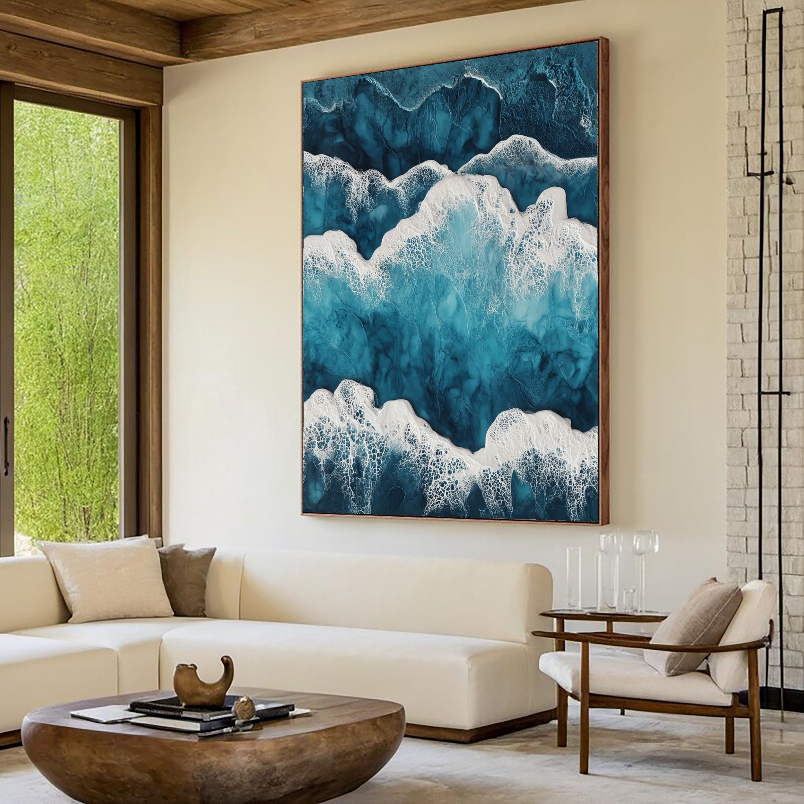 Textured Turquoise Swells | White Foam