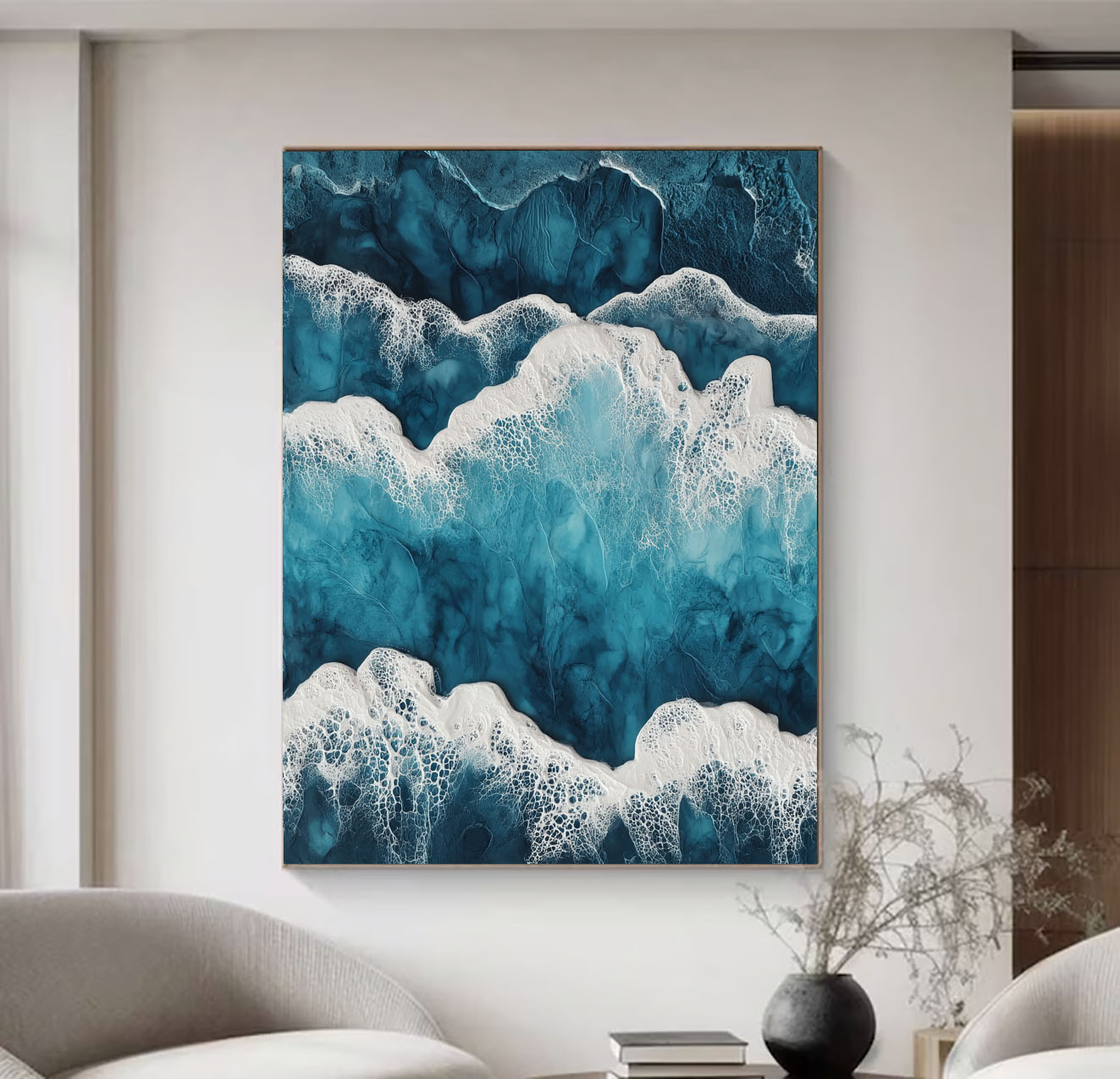 Textured Turquoise Swells | White Foam