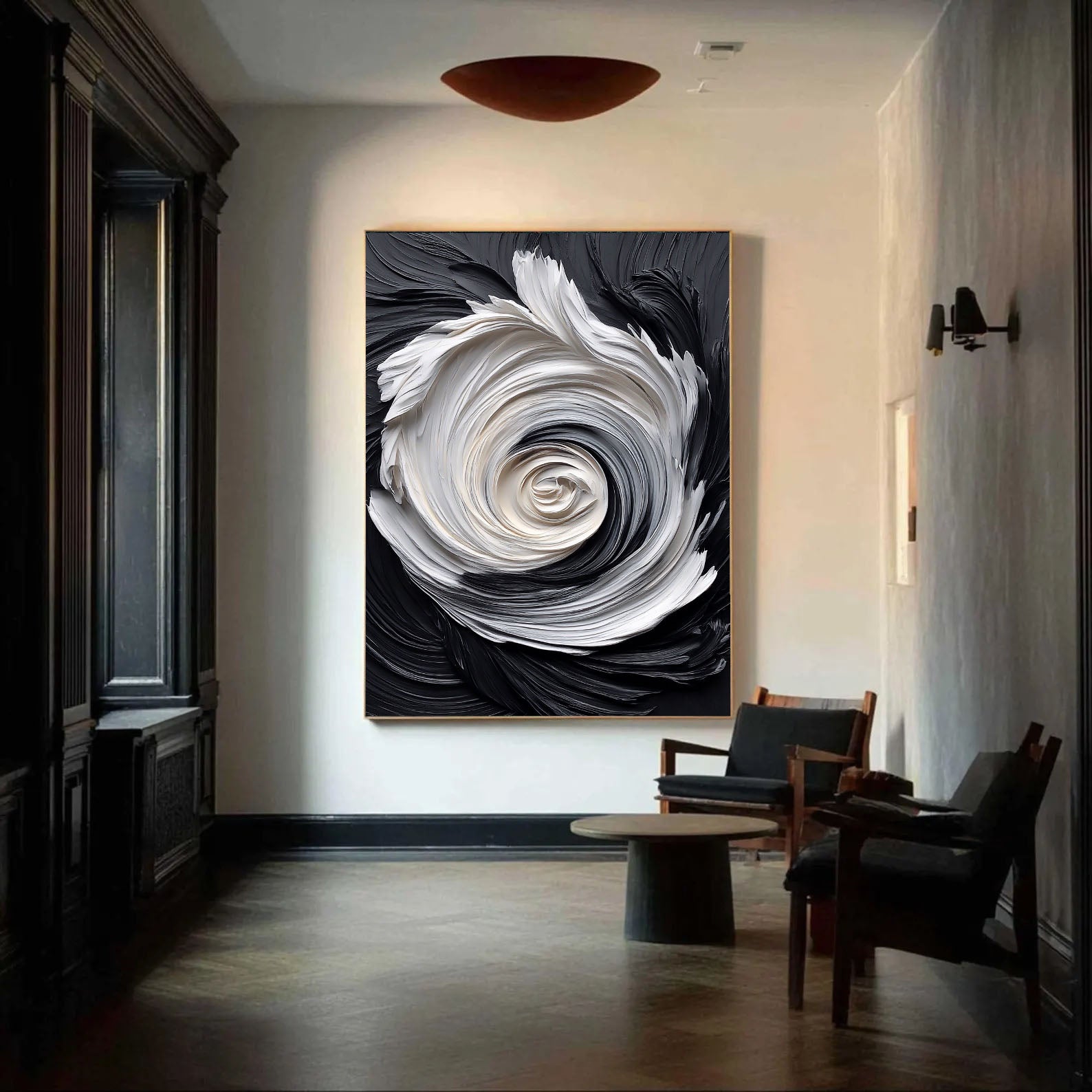 Textured Spiral Opulence | Monochrome Swirl