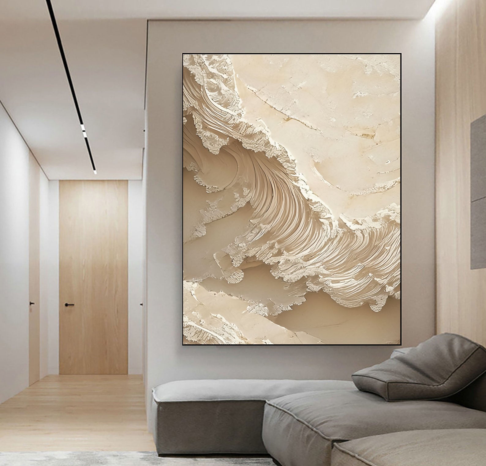 Textured Beige Wave | Neutral Flow