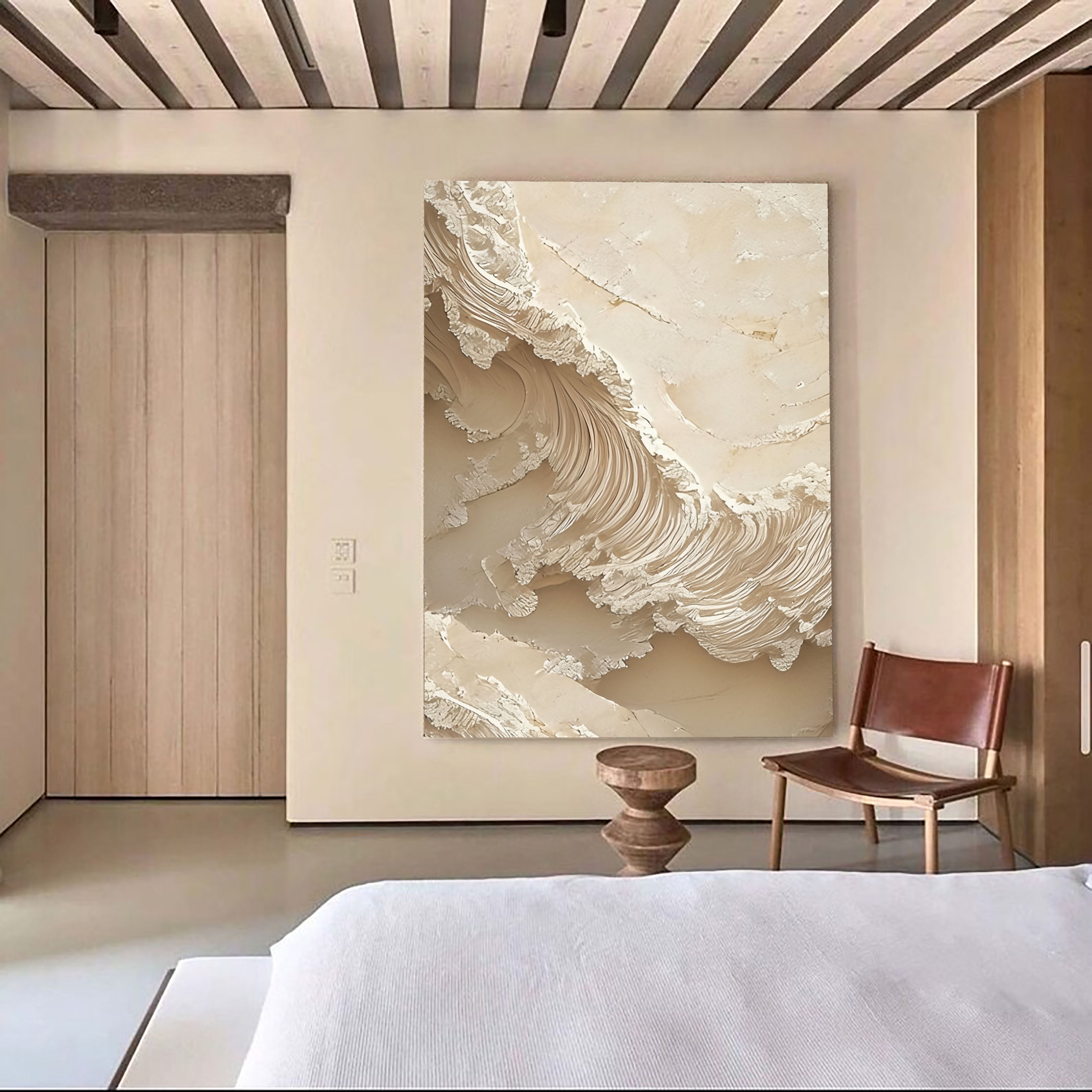 Textured Beige Wave | Neutral Flow