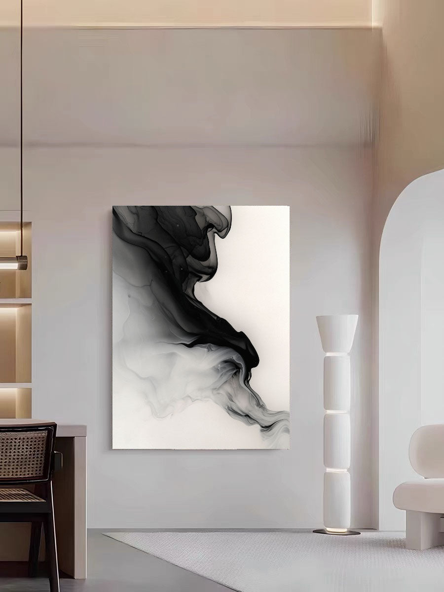 Textured Monochrome Flow | Black Gray