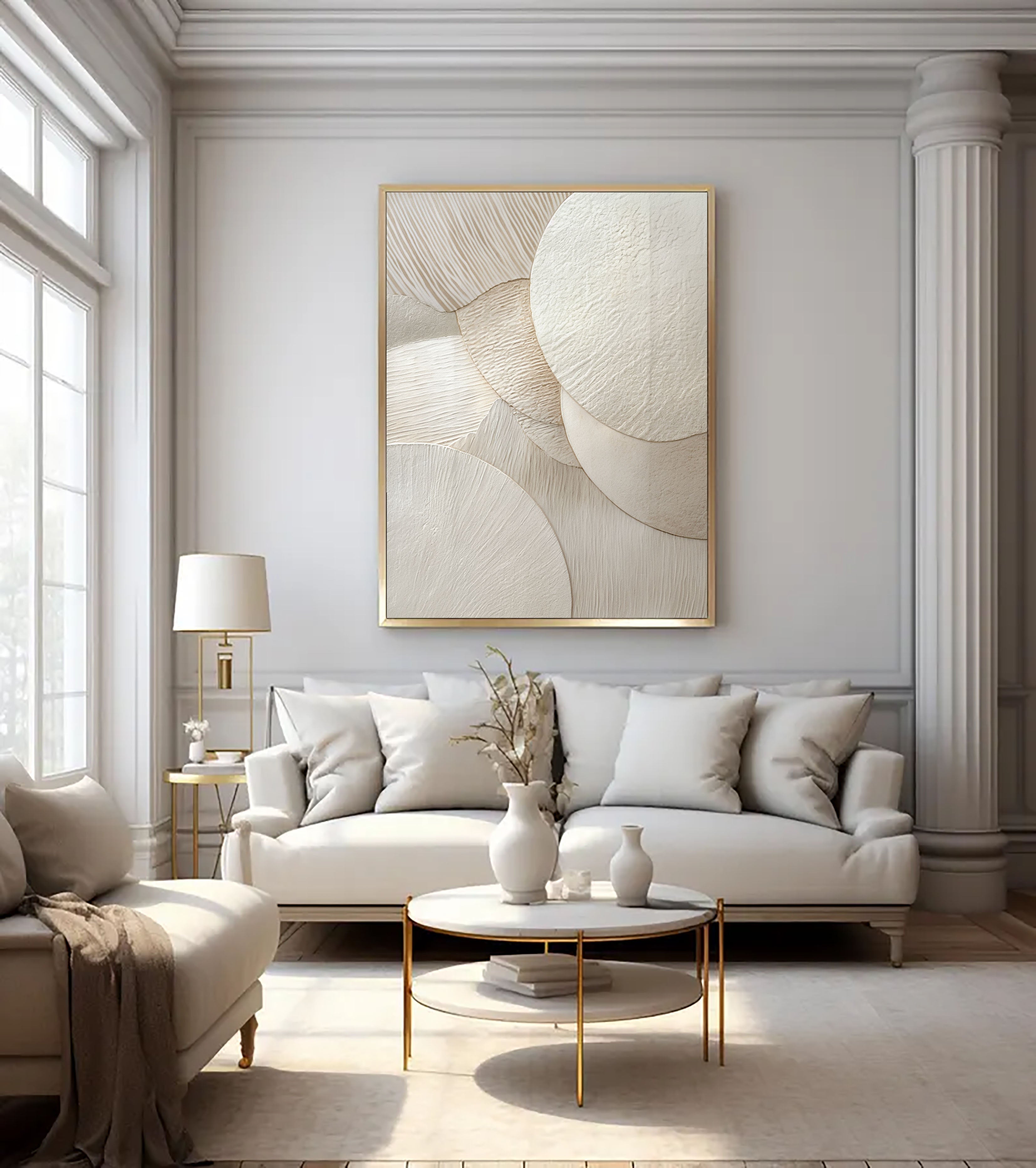 Textured Circular Elegance | Ivory Layer