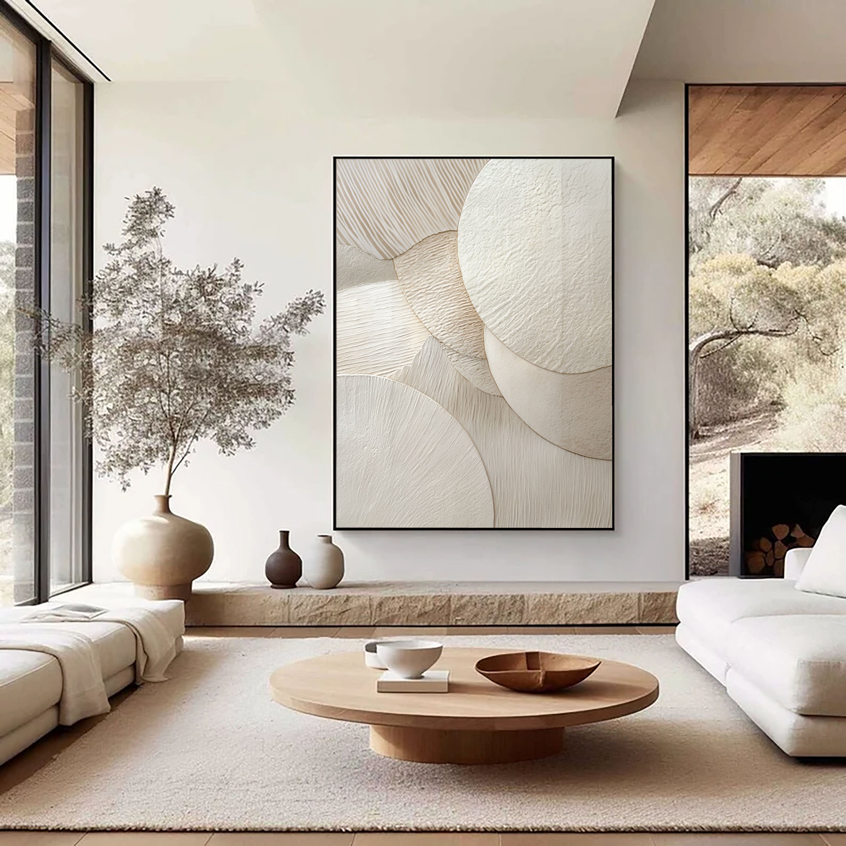 Textured Circular Elegance | Ivory Layer