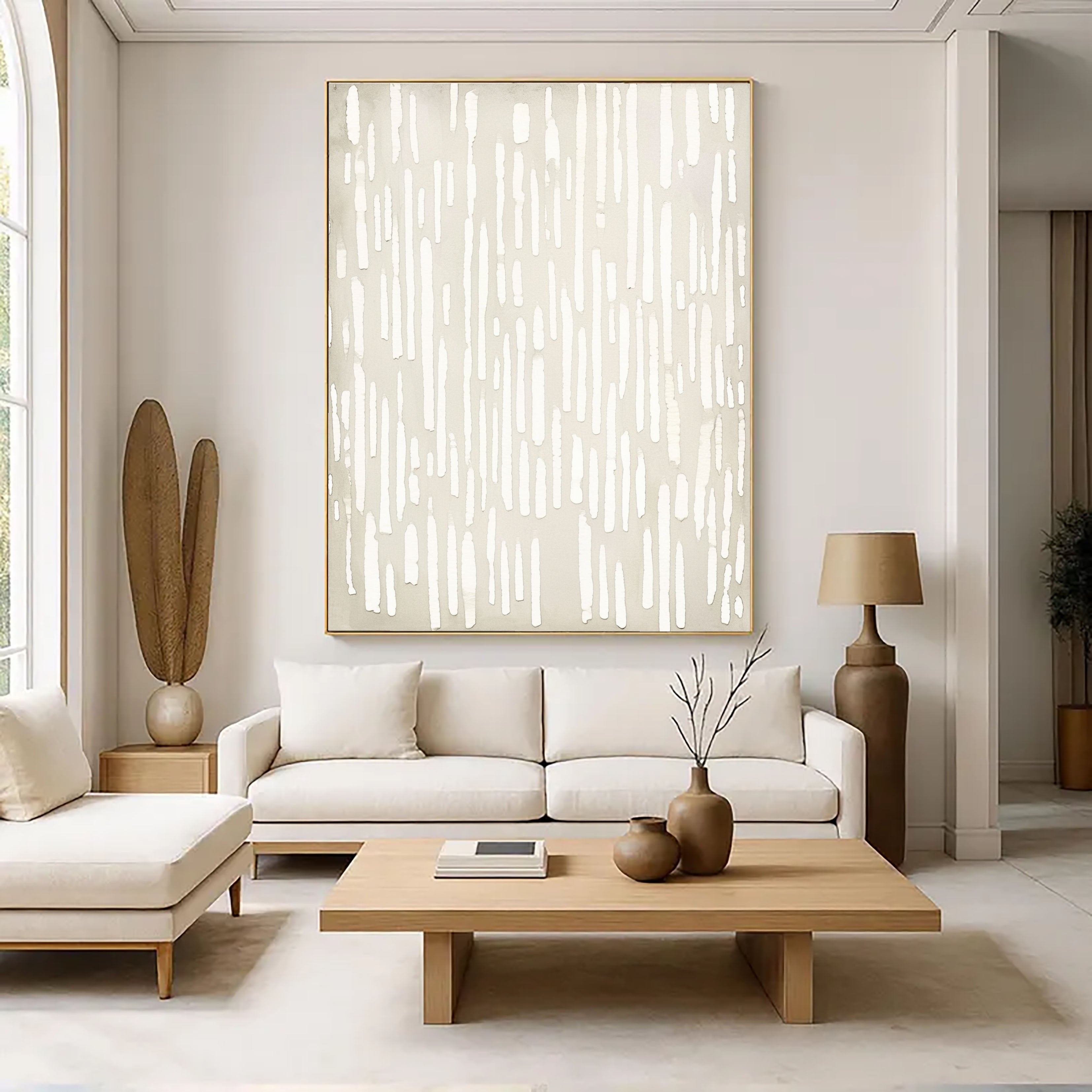 Textured Linear Grace | Ivory Stroke