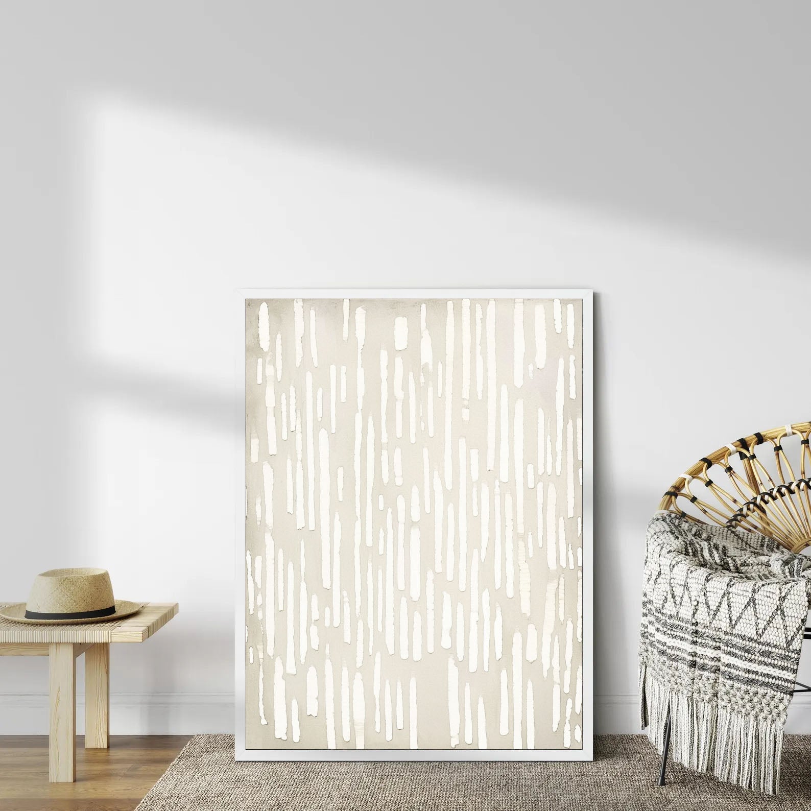 Textured Linear Grace | Ivory Stroke