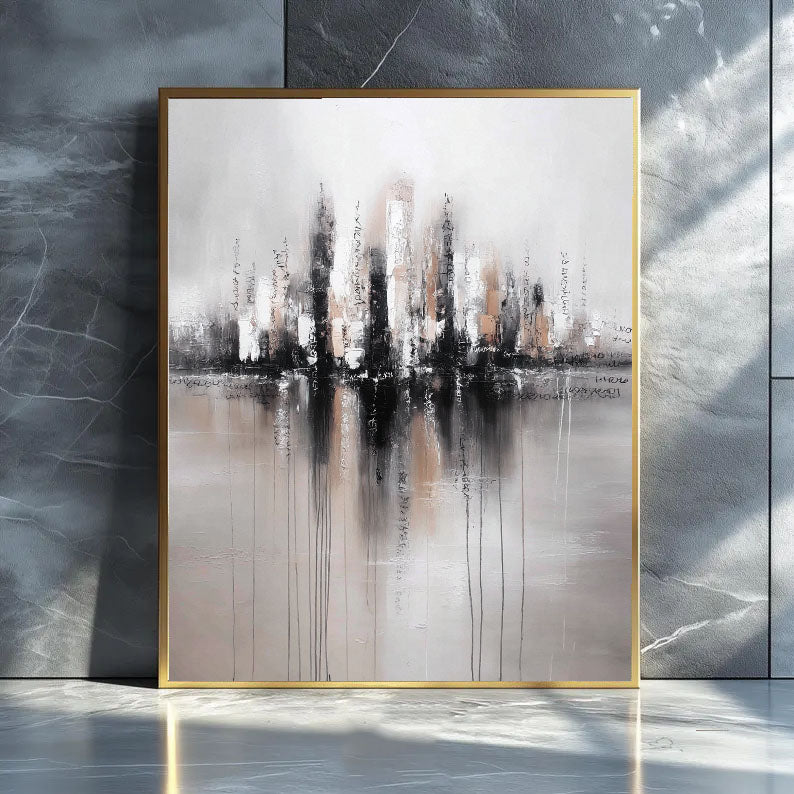 Textured Urban Horizon | Monochrome Glow