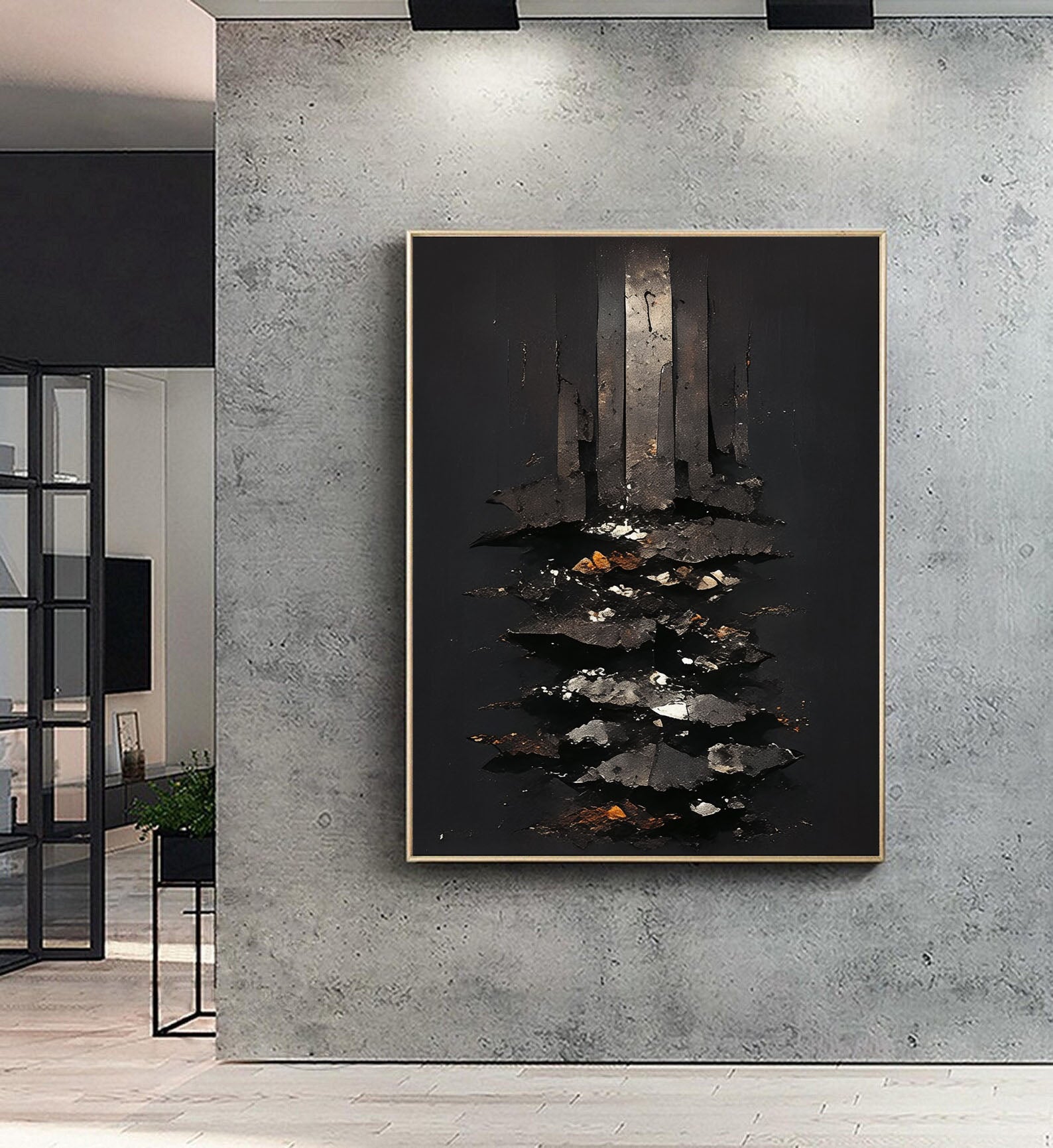 Textured Metallic Depth | Black Edge