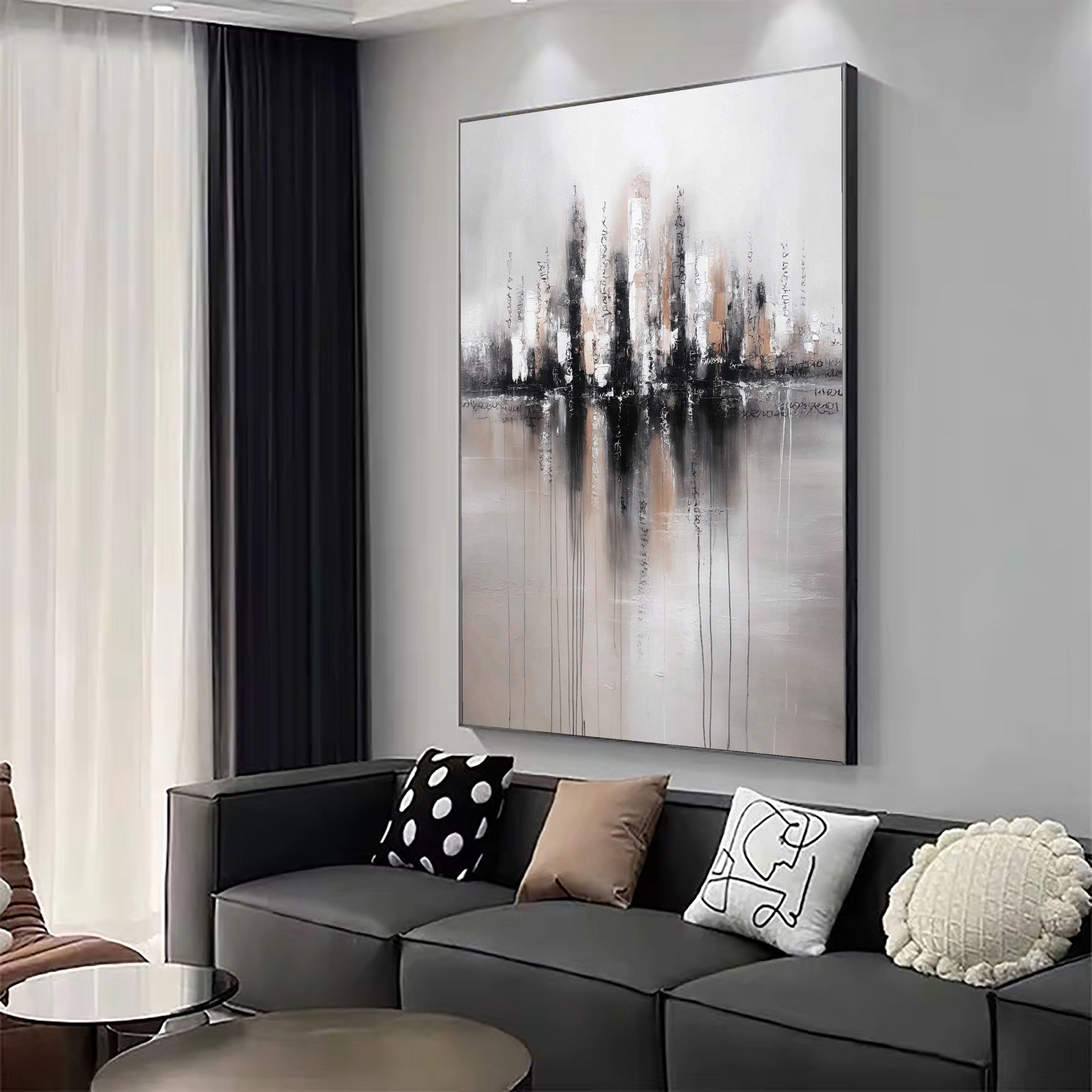 Textured Urban Horizon | Monochrome Glow