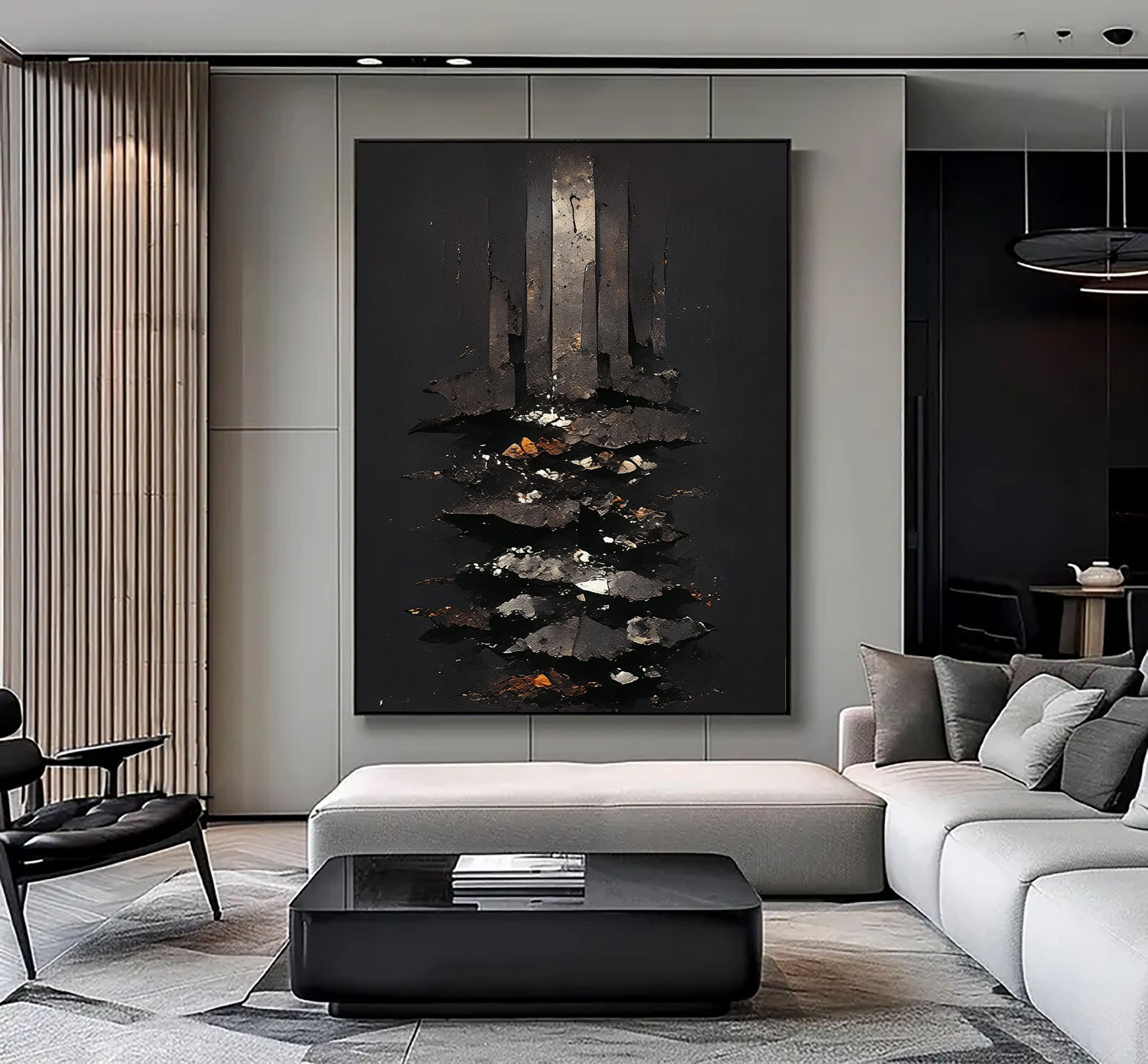 Textured Metallic Depth | Black Edge