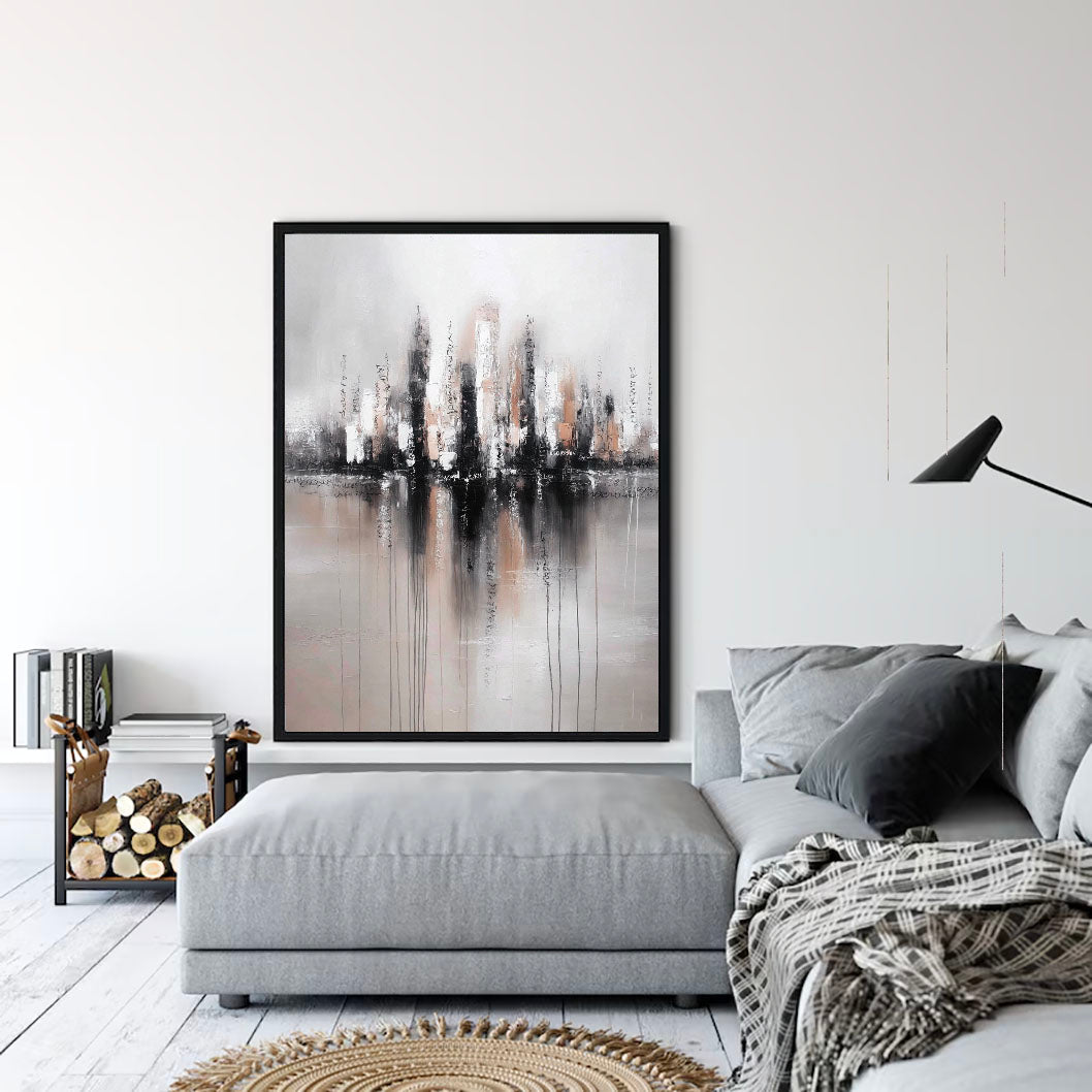 Textured Urban Horizon | Monochrome Glow