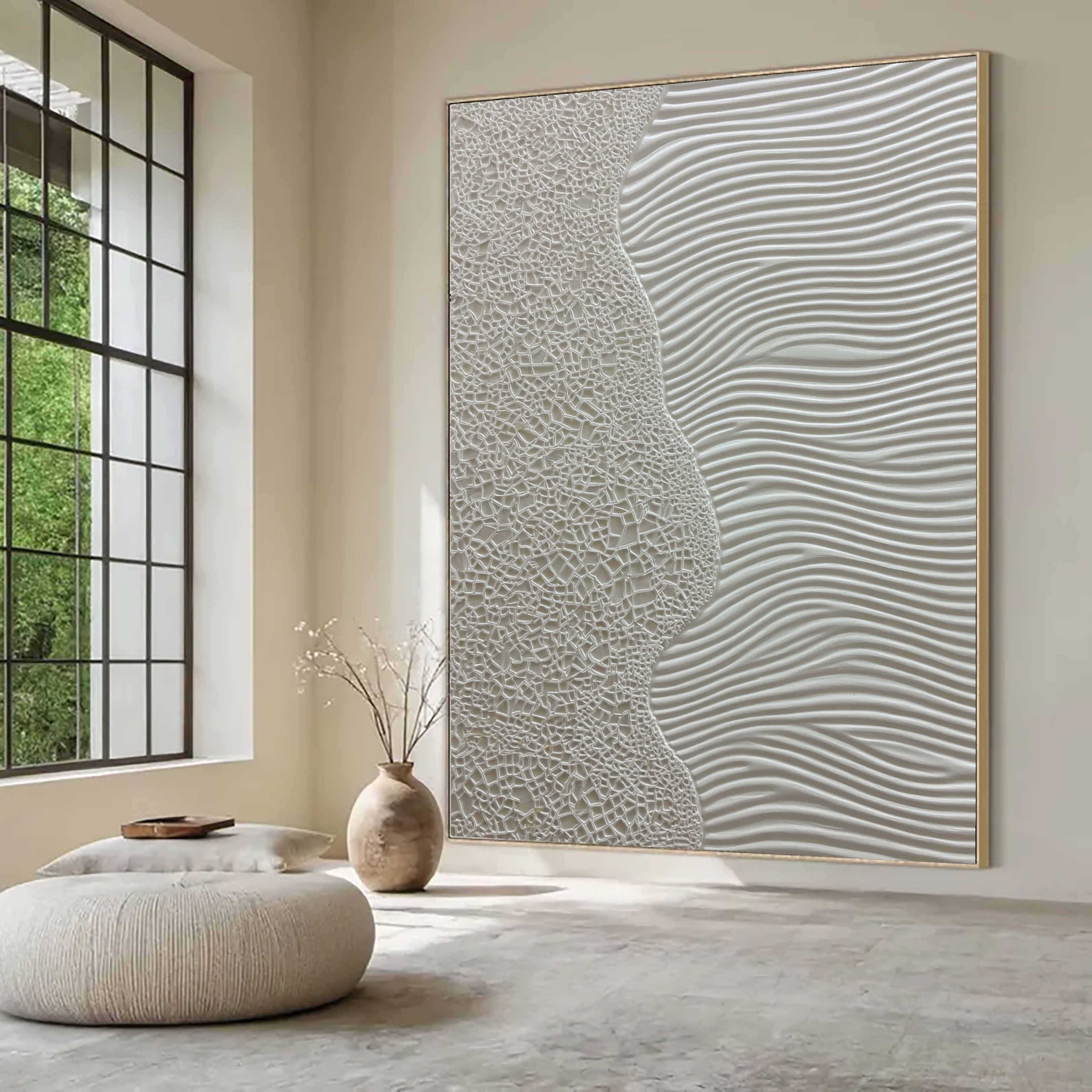 Textured Mesh Ripples | Ivory Hues