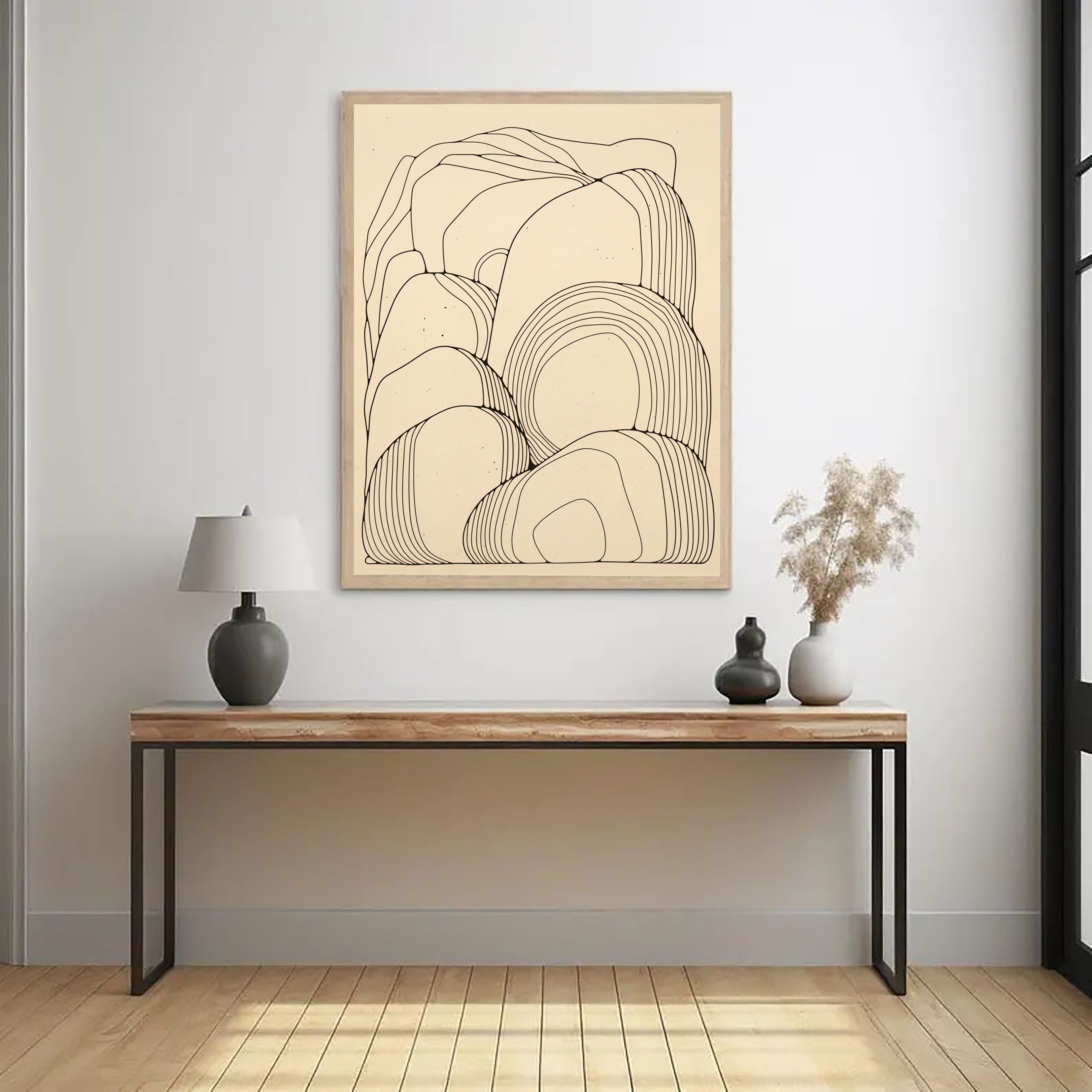 Linear Rock Minimalism | Beige Line