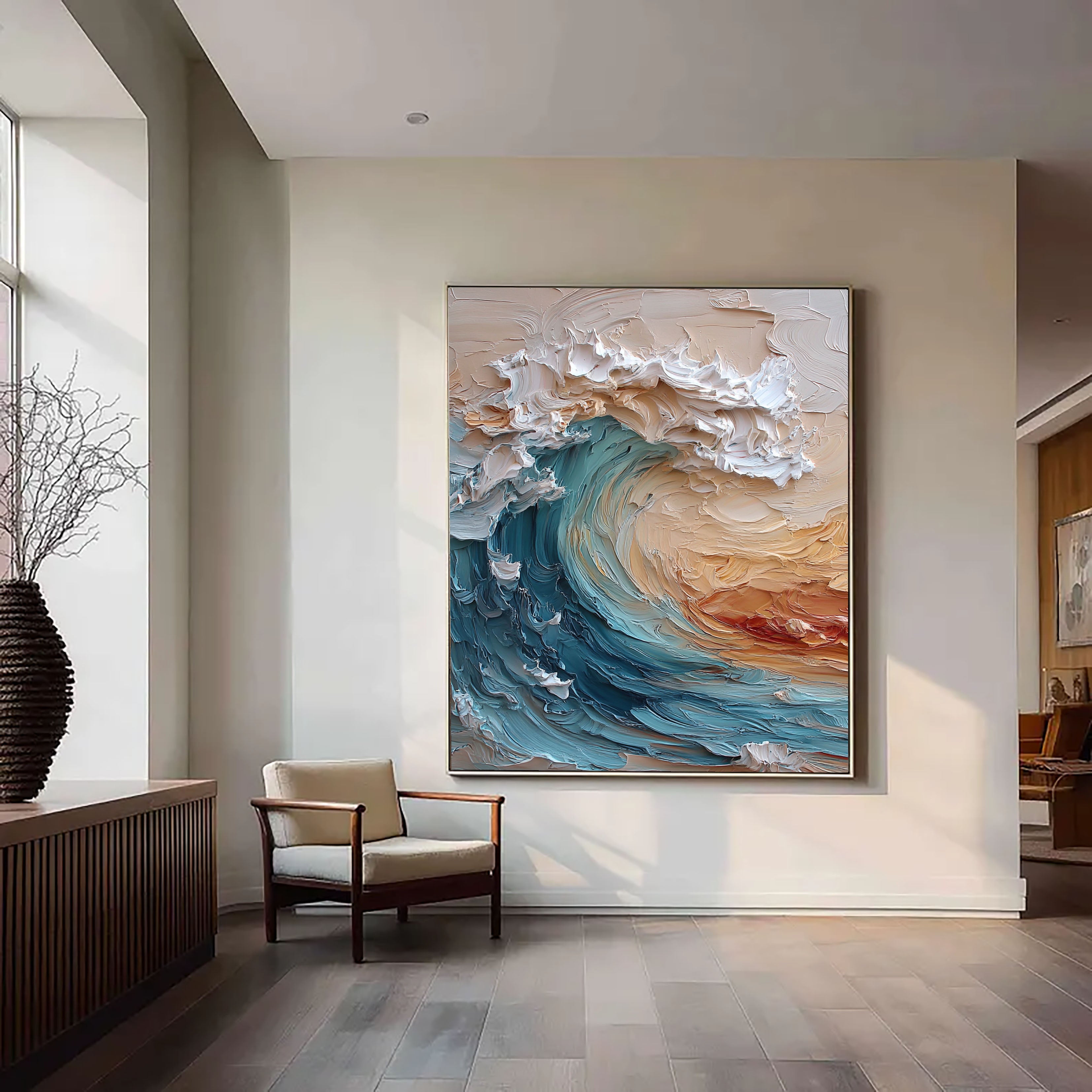 Textured Coastal Surge | Turquoise Crests