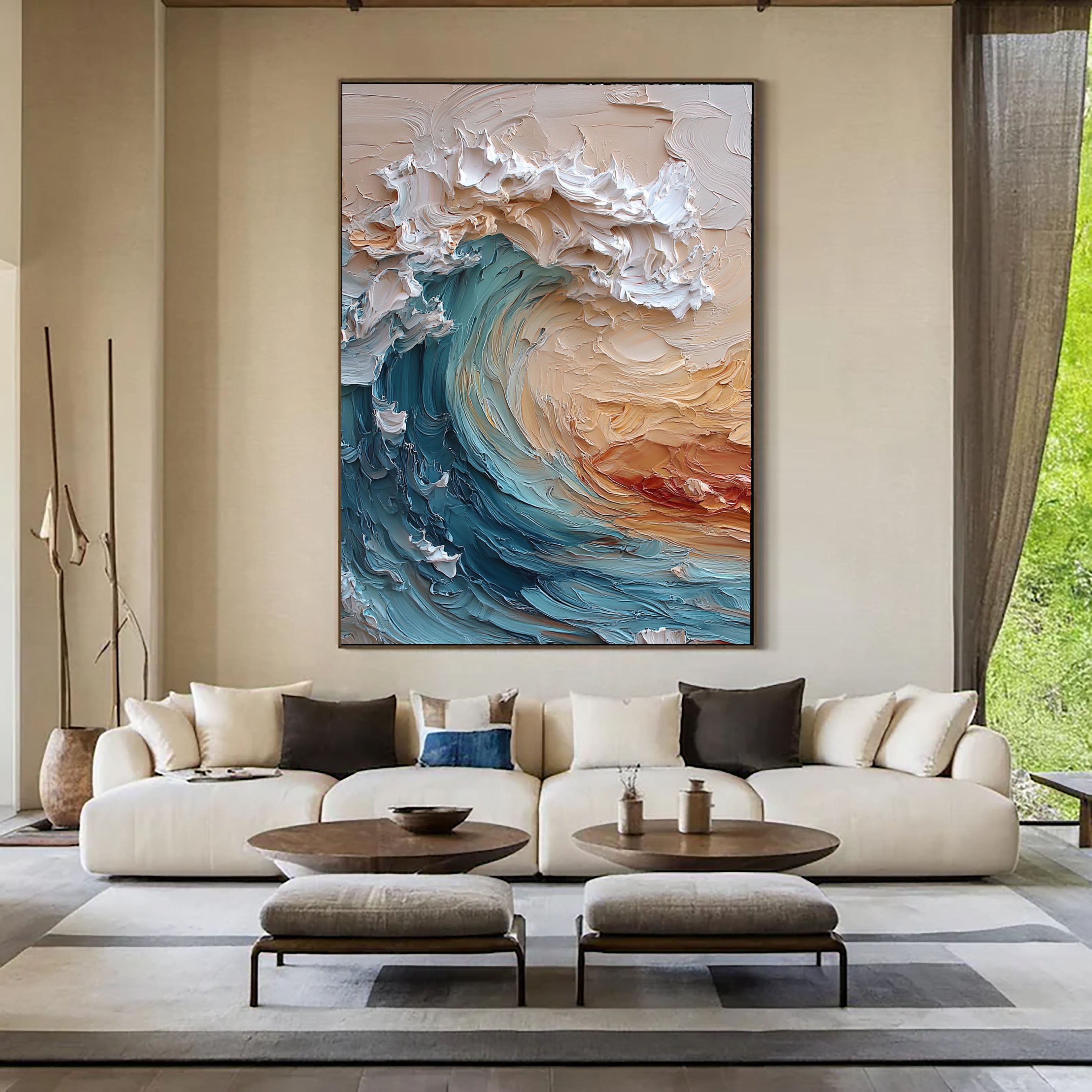 Textured Coastal Surge | Turquoise Crests