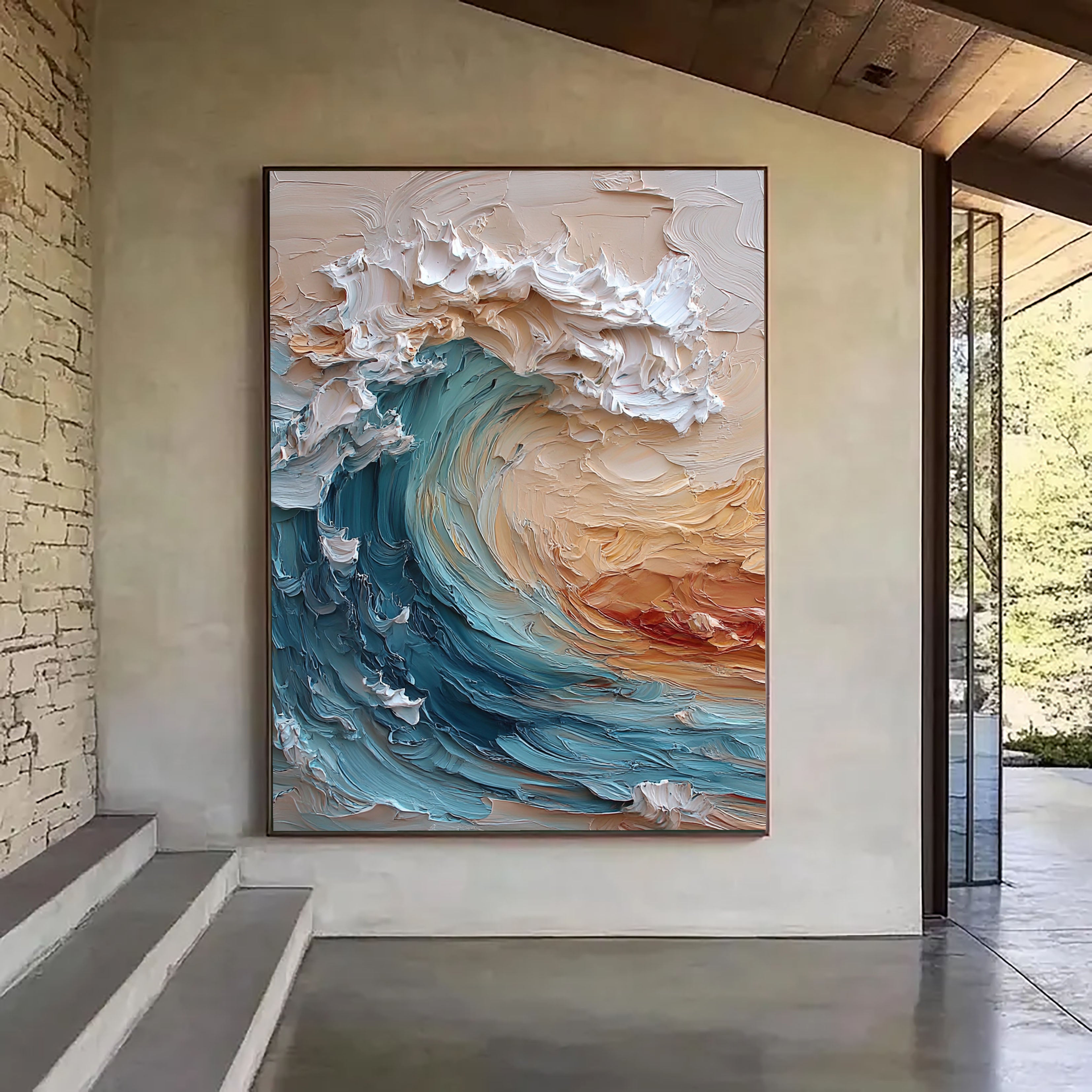 Textured Coastal Surge | Turquoise Crests