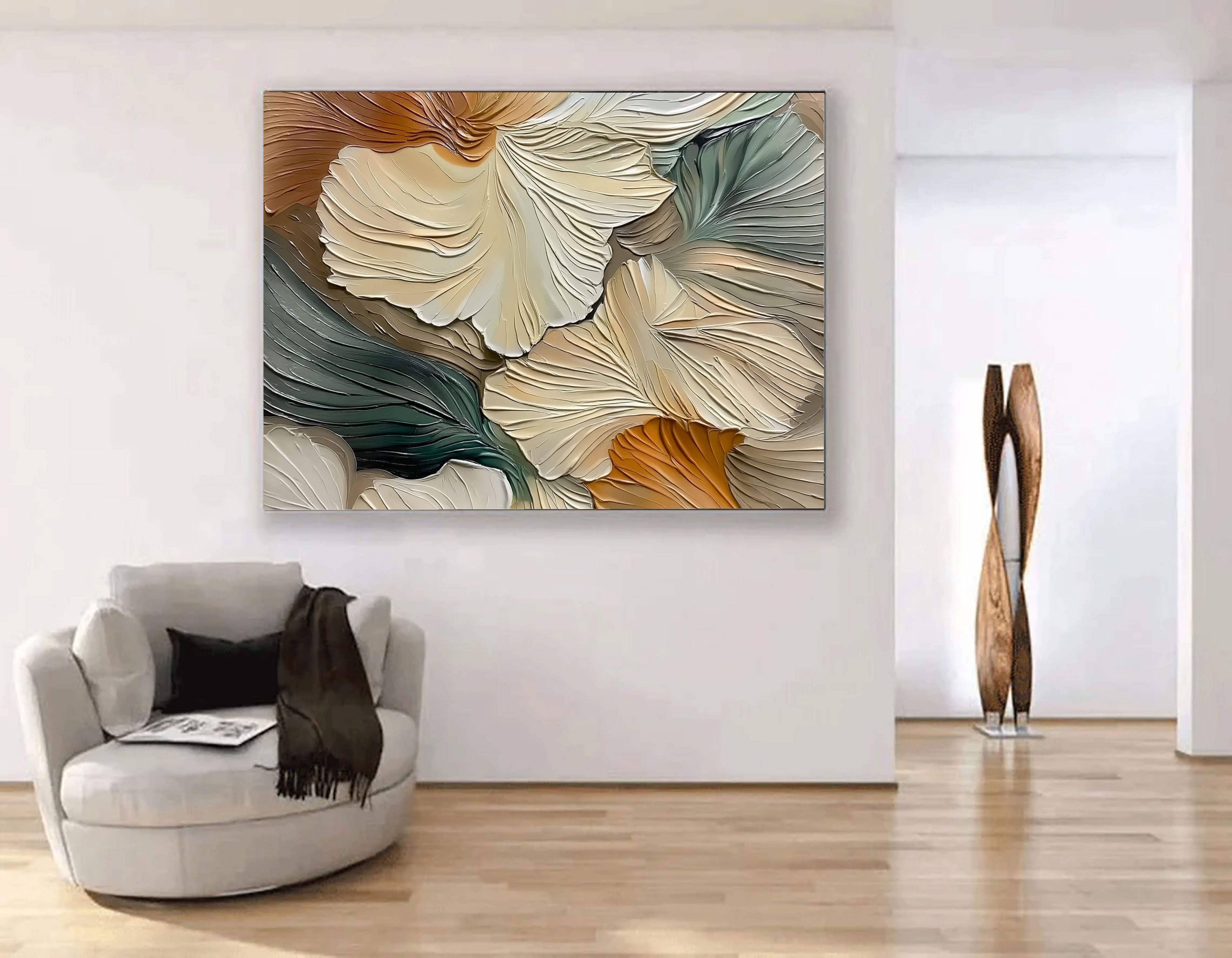Textured Ginkgo Whisper | Earthy Tones