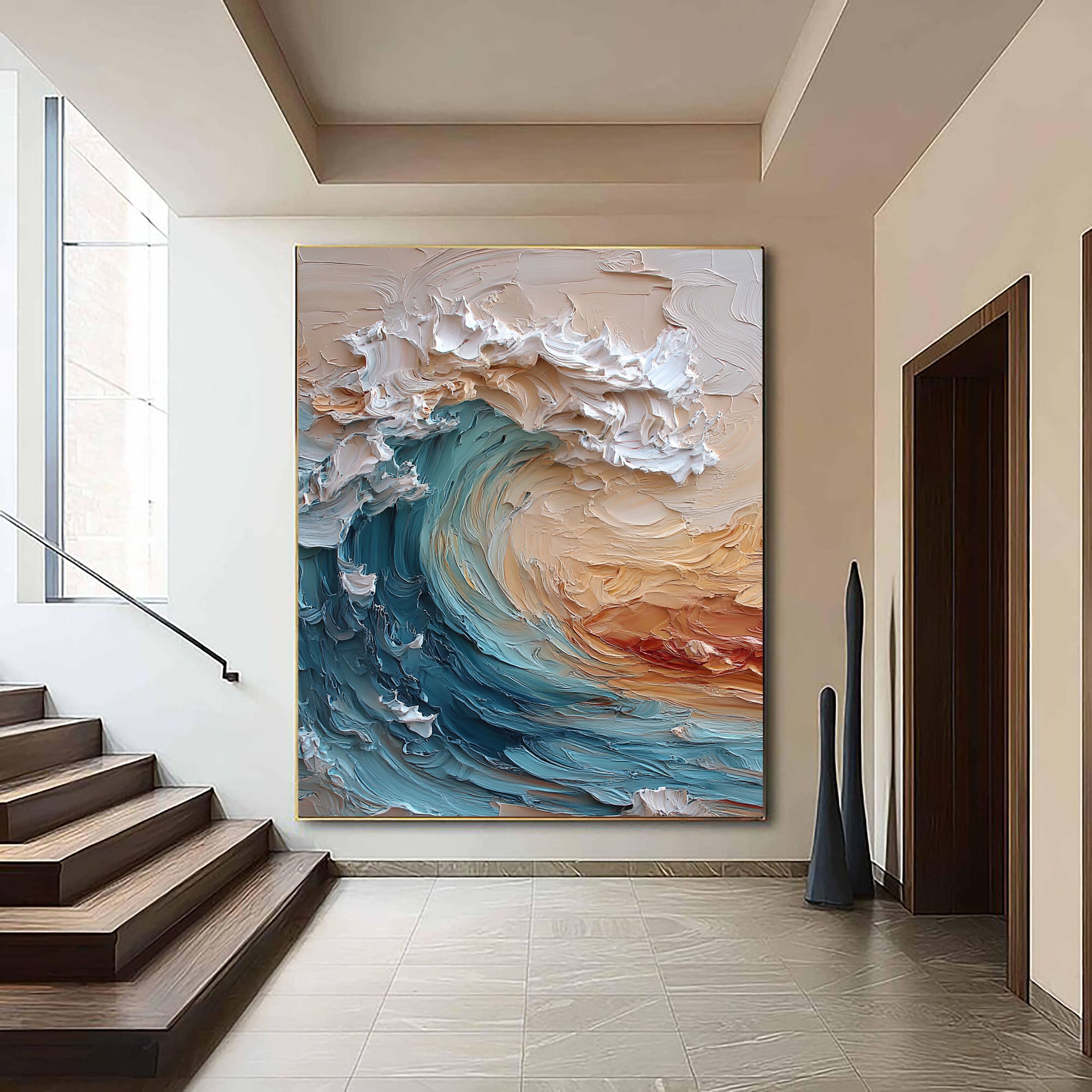 Textured Coastal Surge | Turquoise Crests