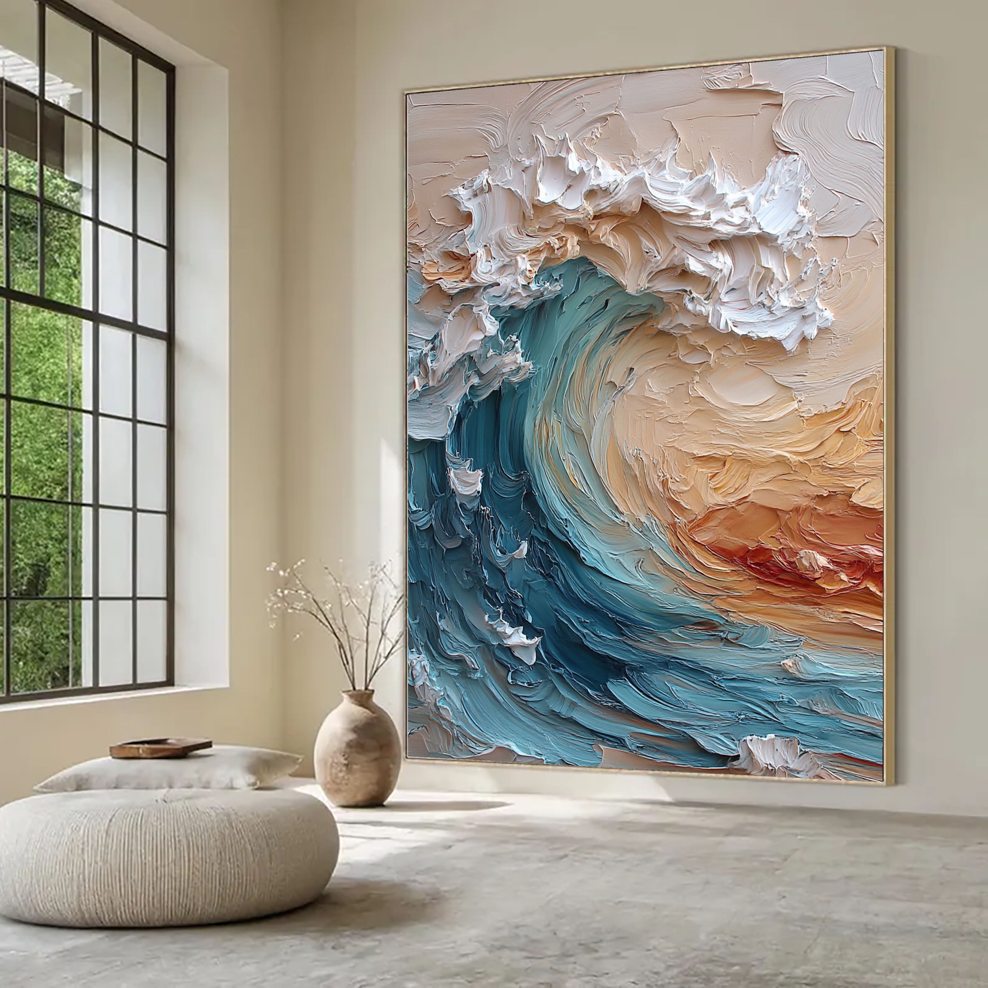 Textured Coastal Surge | Turquoise Crests