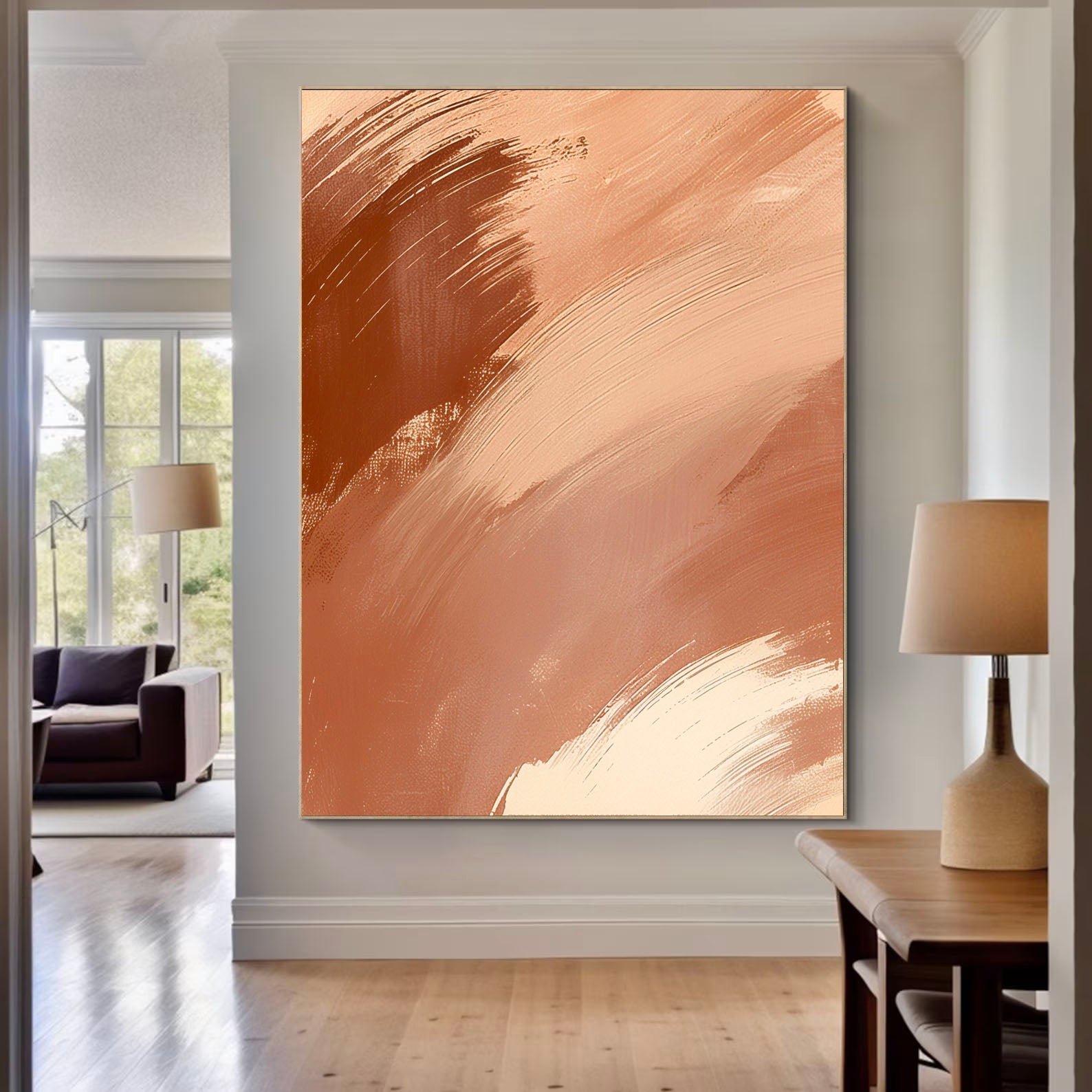 Brushstroke Copper Elegance | Rose Glow