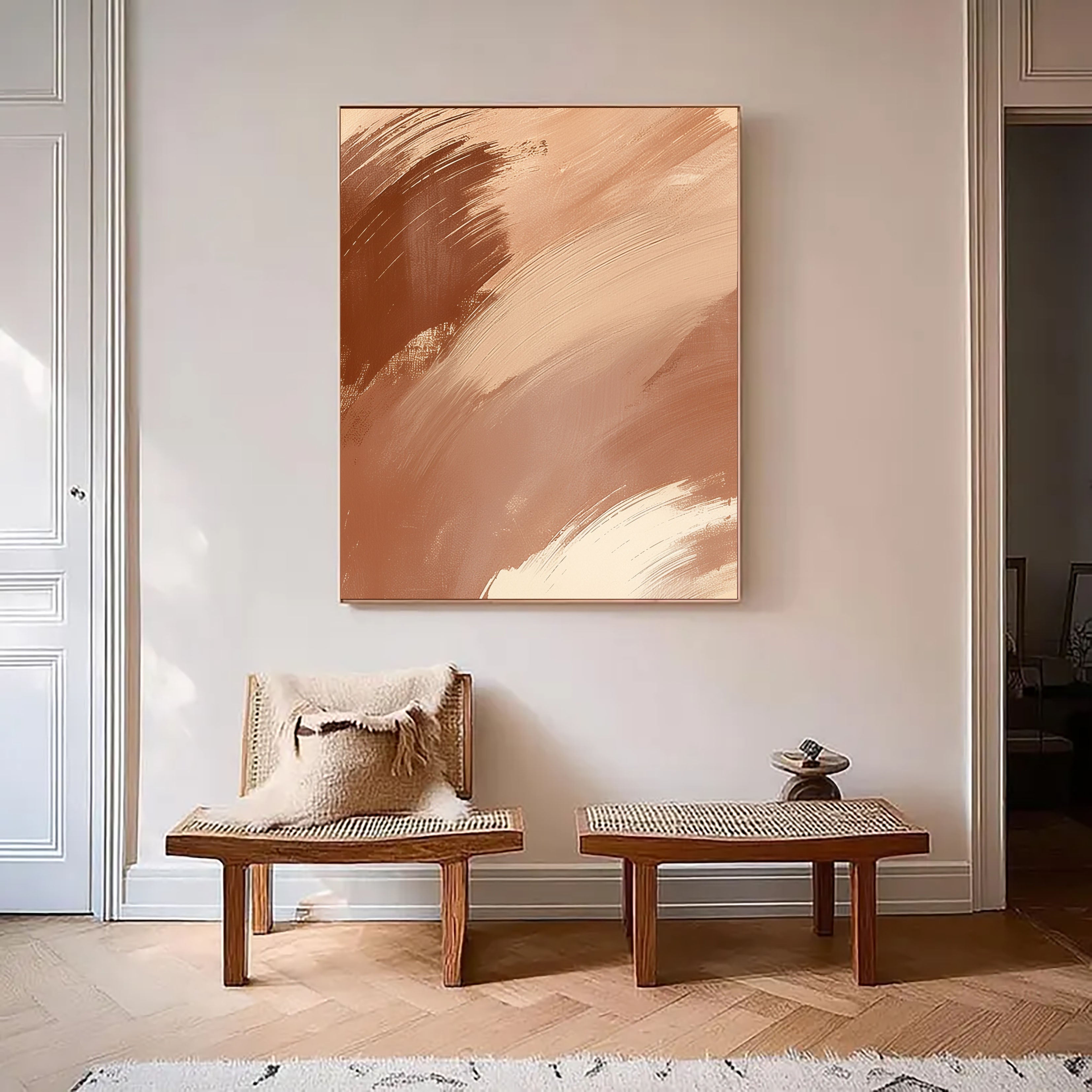 Brushstroke Copper Elegance | Rose Glow
