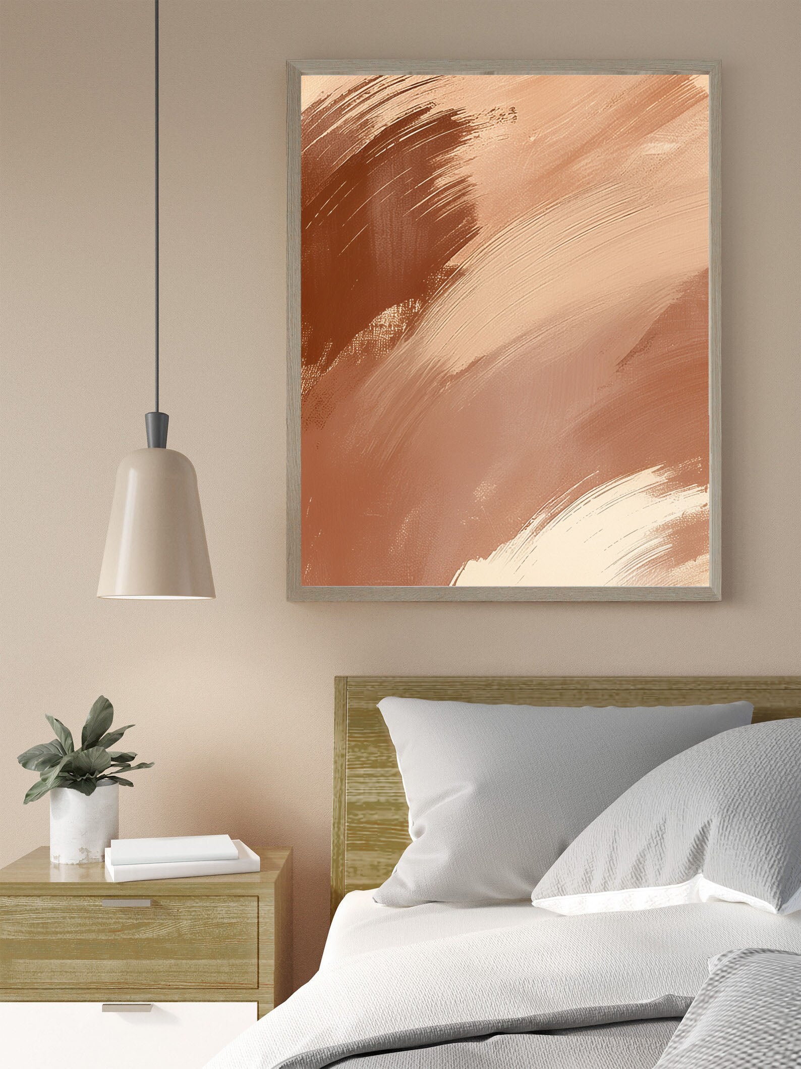 Brushstroke Copper Elegance | Rose Glow
