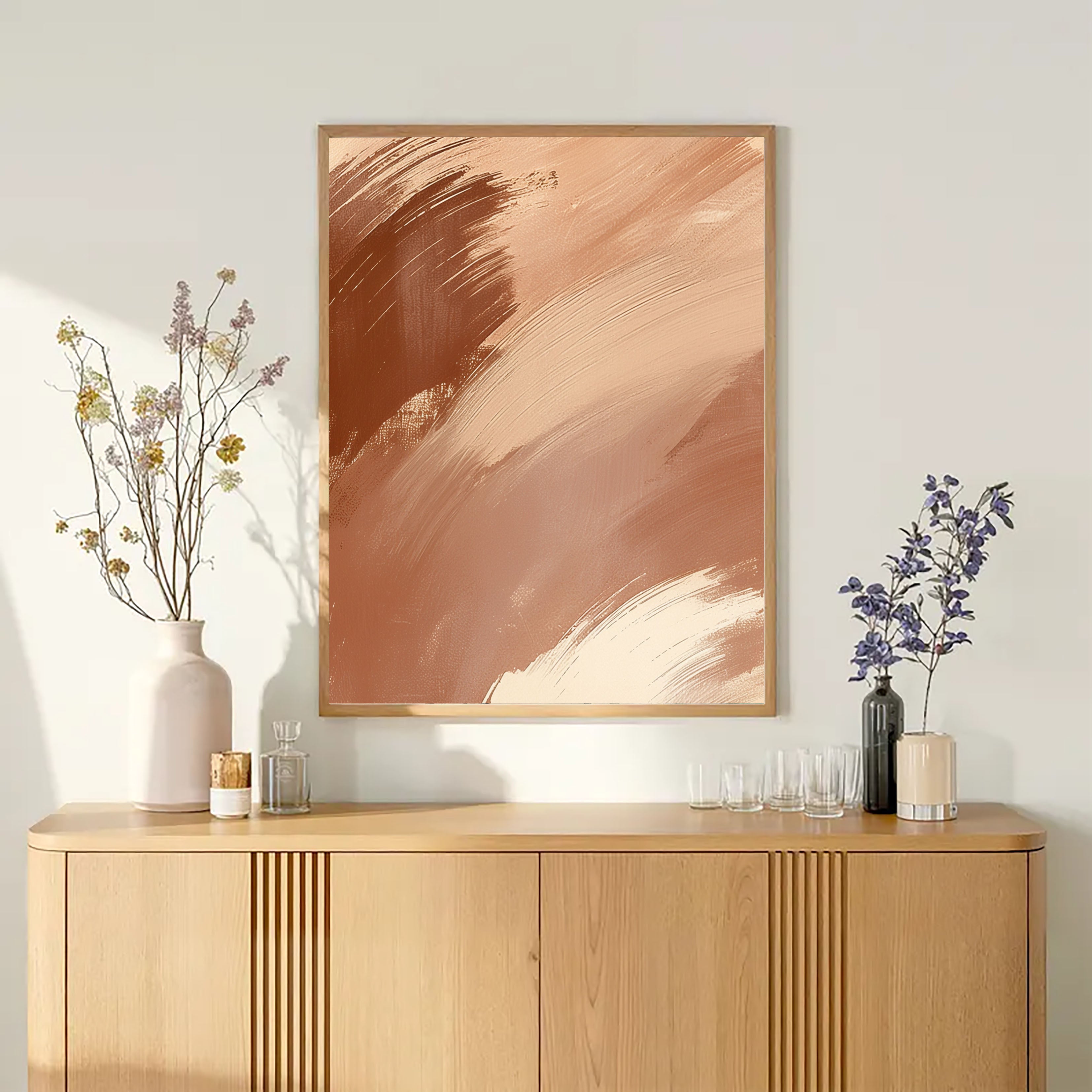 Brushstroke Copper Elegance | Rose Glow