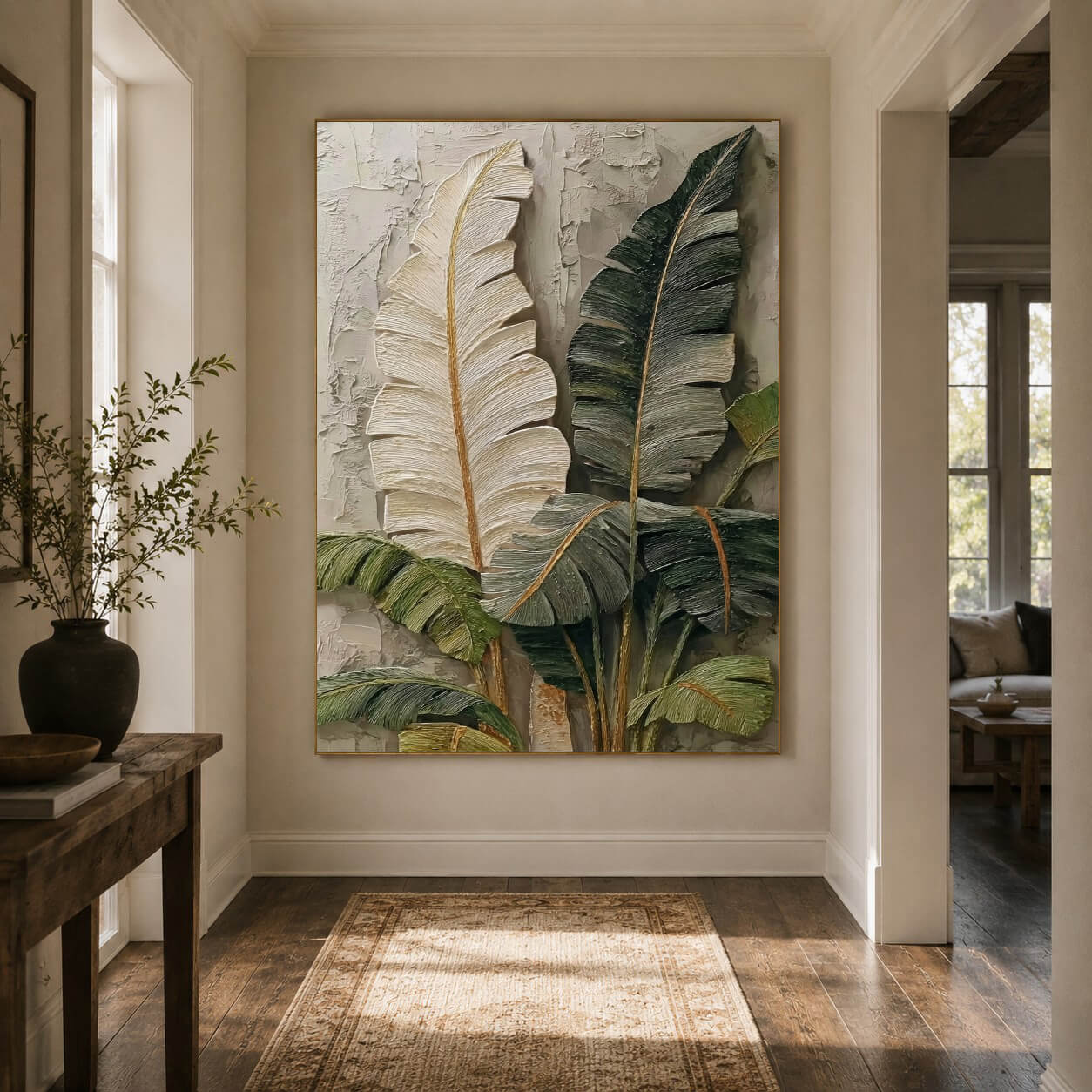 3D-Textured Art | Dual Banana Fronds